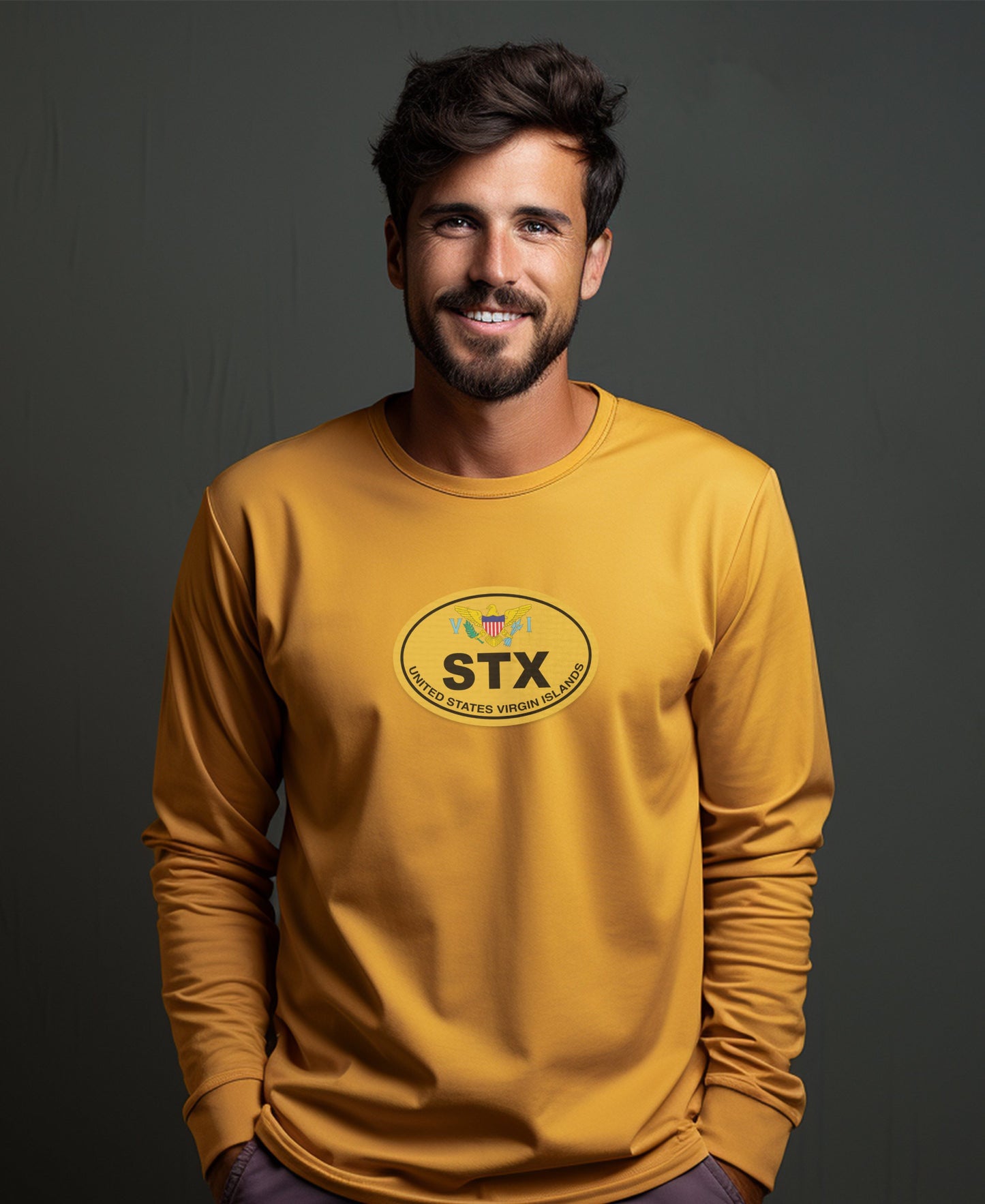 St Croix Crucian Christmas Festival and Island Charm Mens Long Sleeve T Shirt