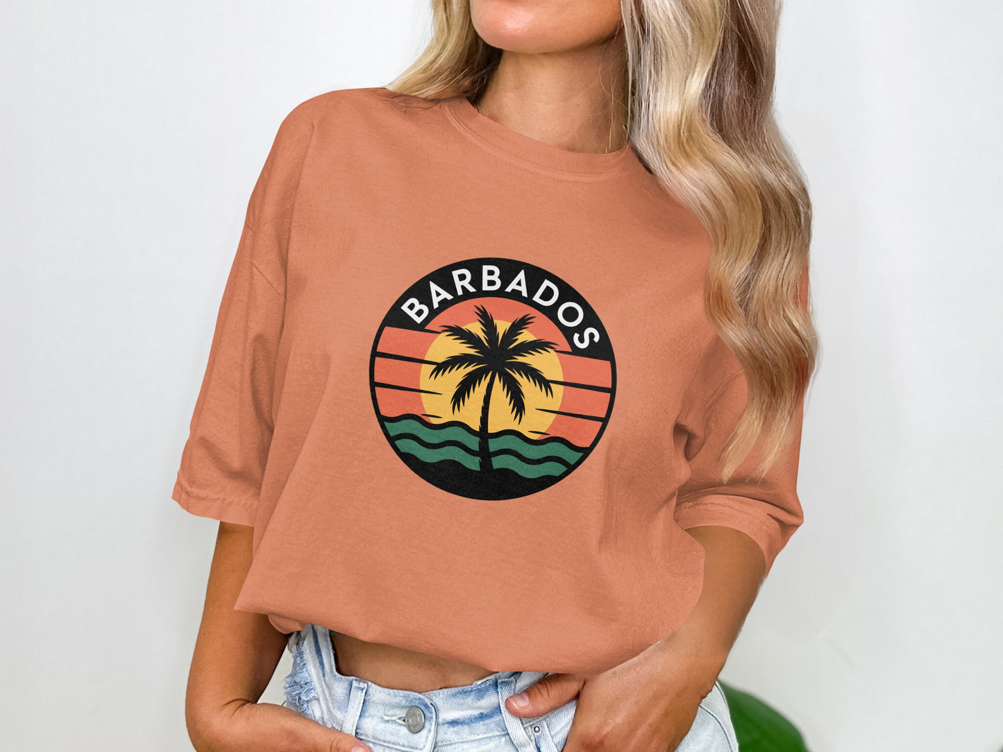 Barbados Sunset Palm Tree Graphic Tee product type