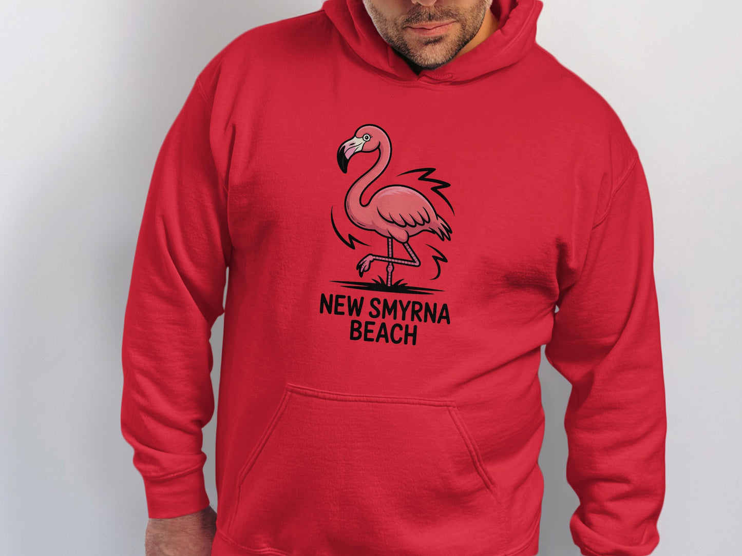 New Smyrna Beach Pink Flamingo Design Hoodie product