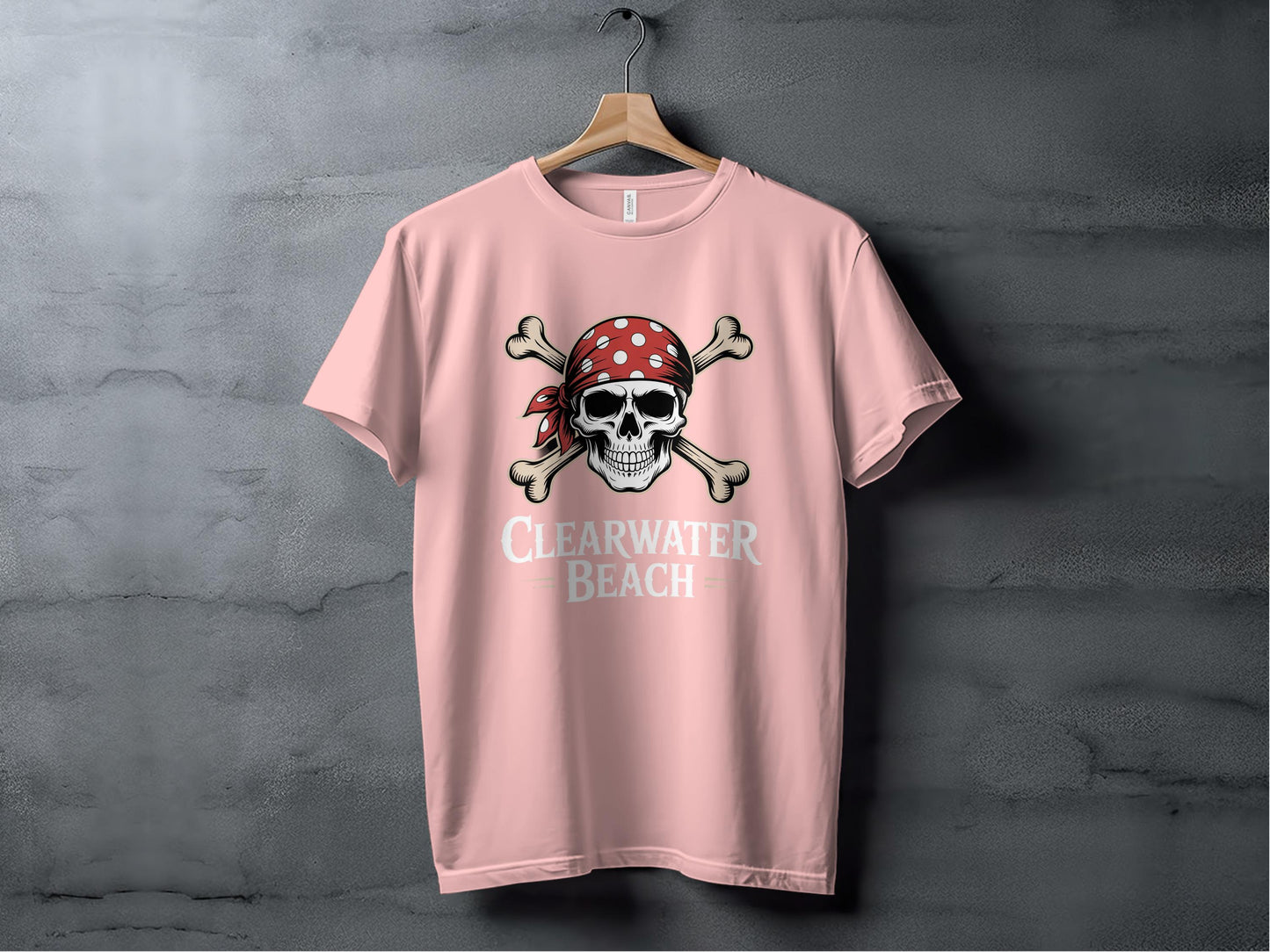 Pirate Skull with Bandana Clearwater Beach T-shirt product