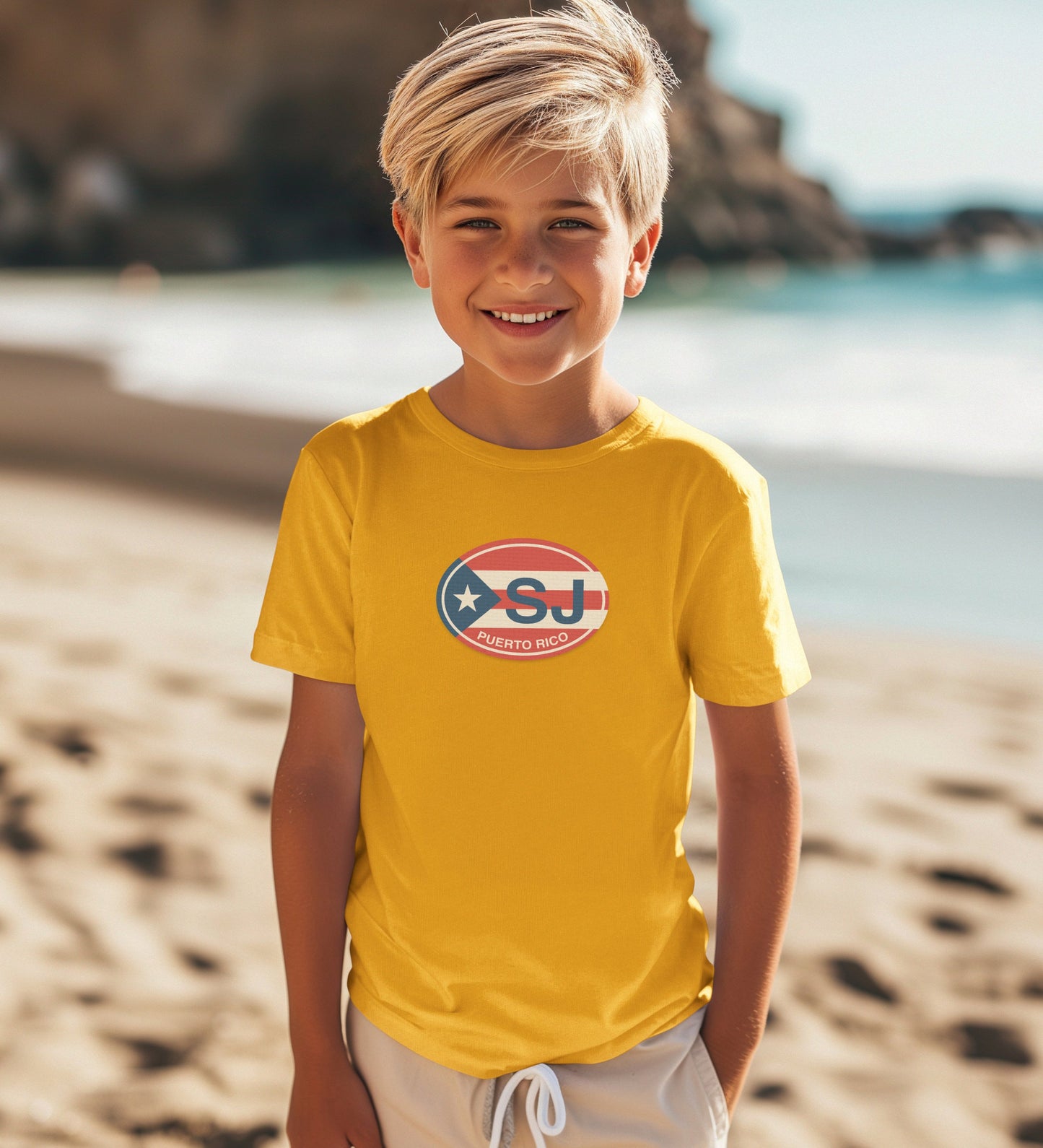 Vibrant Yellow SJ Puerto Rico Kids T-Shirt product