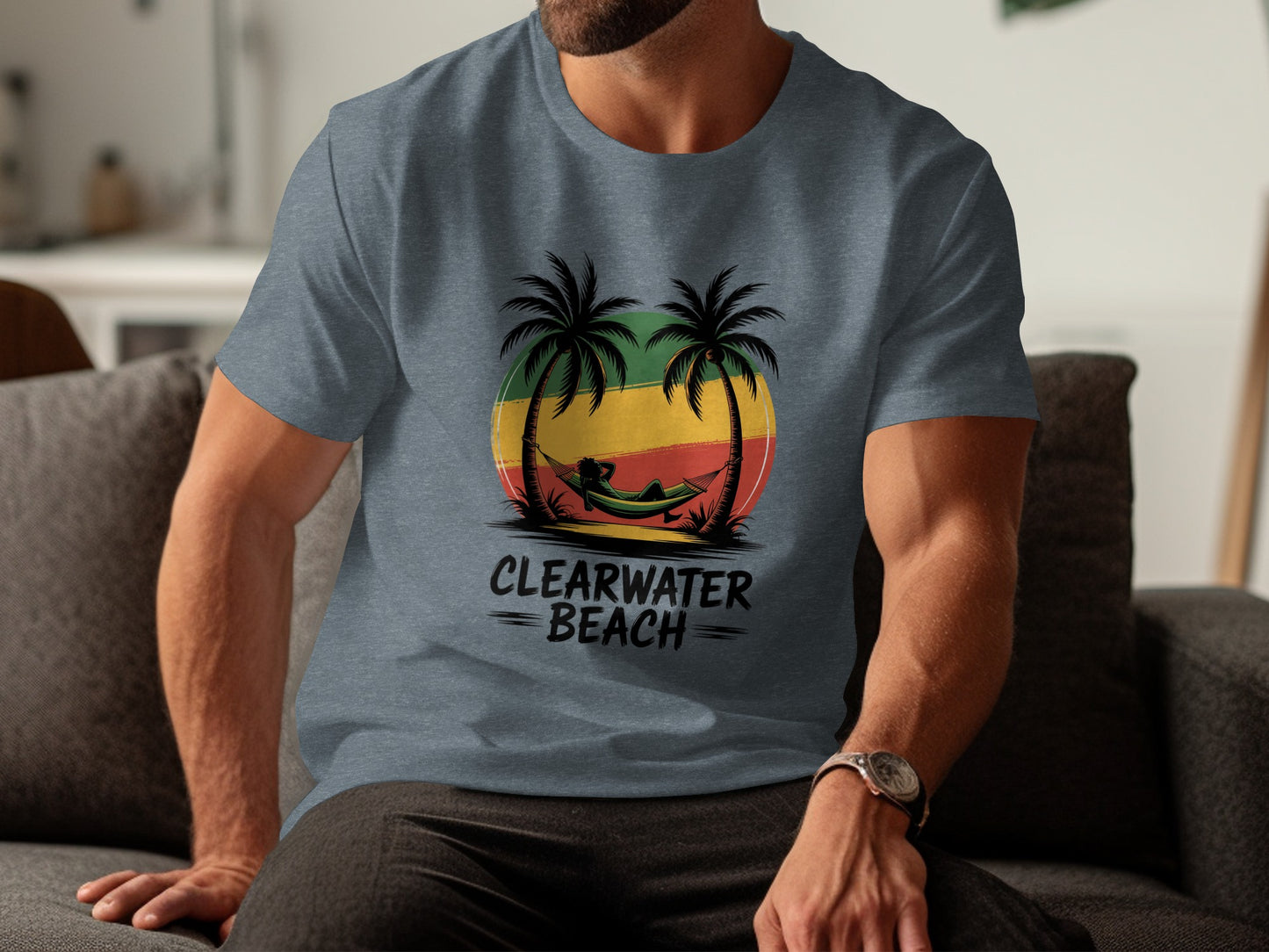 Relaxing Clearwater Beach Palm Trees Sunset T-shirt product