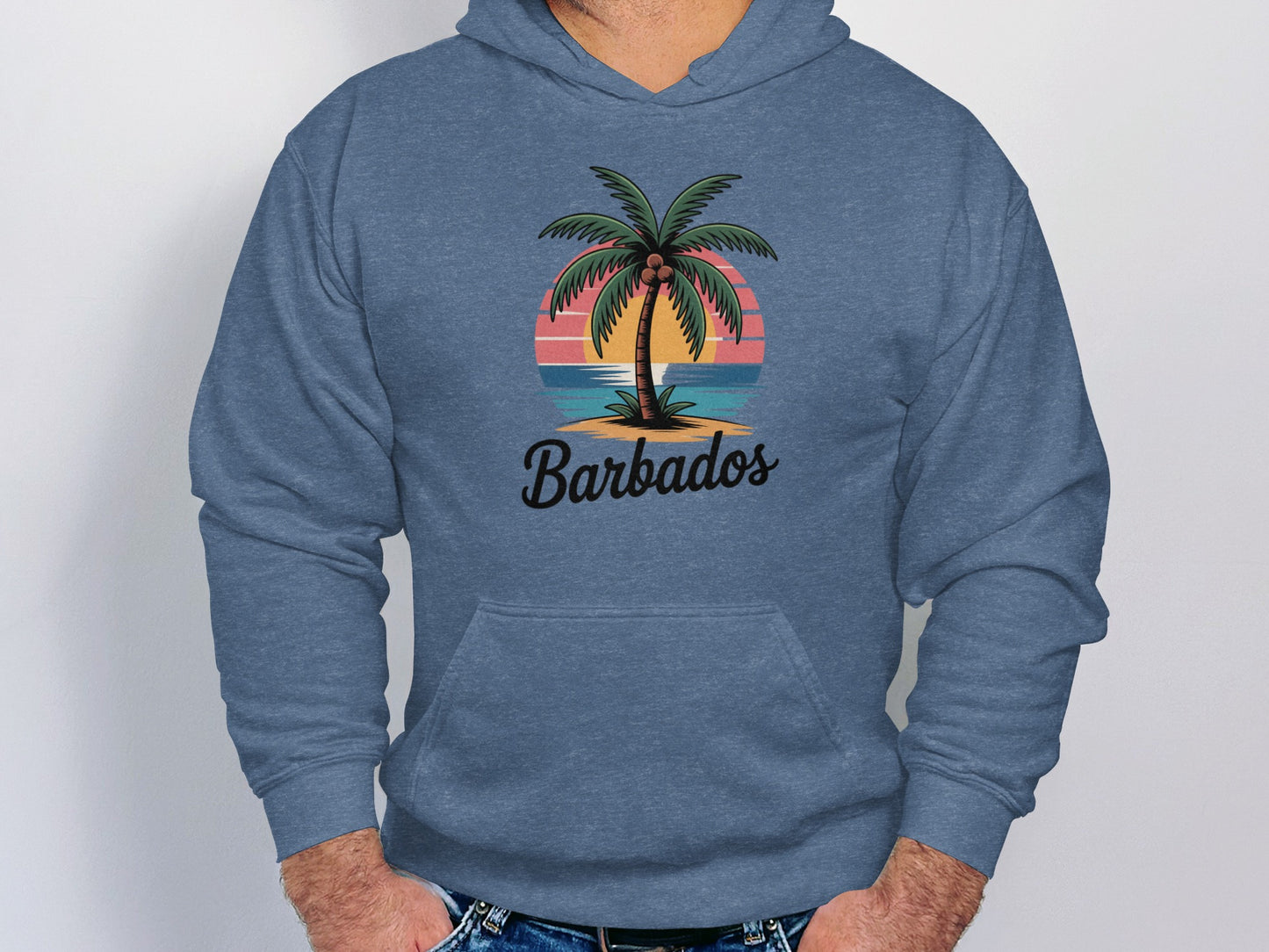 Barbados Palm Tree Sunset Graphic Hoodie product