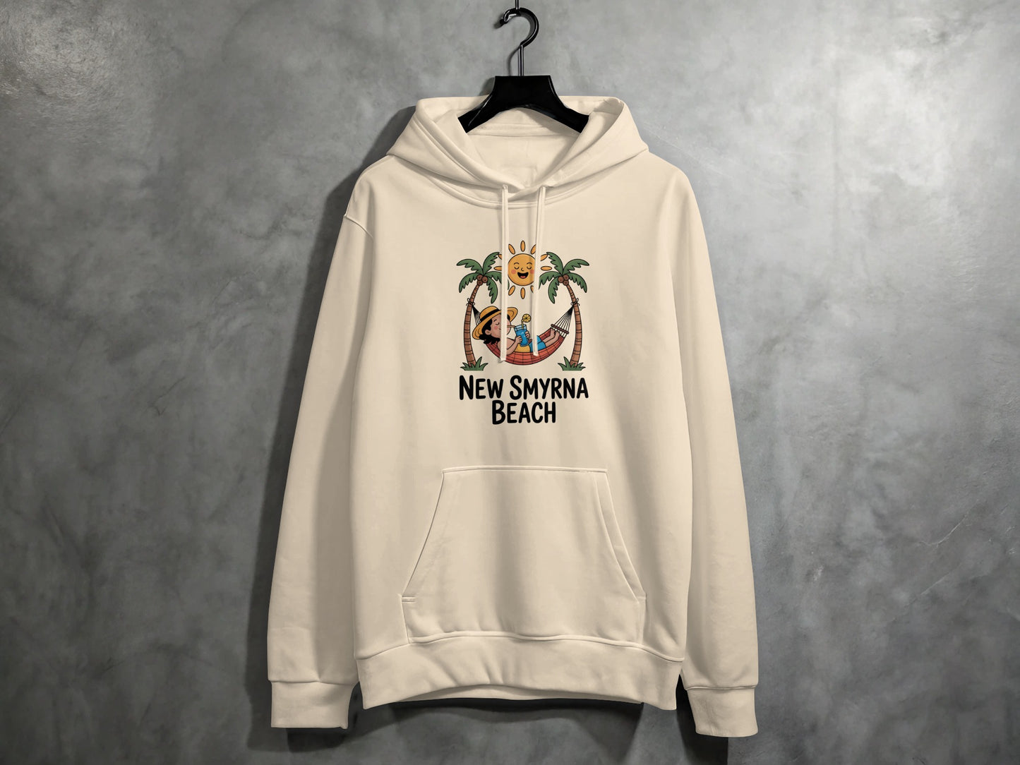 New Smyrna Beach Hoodie with Sun and Palm Trees product