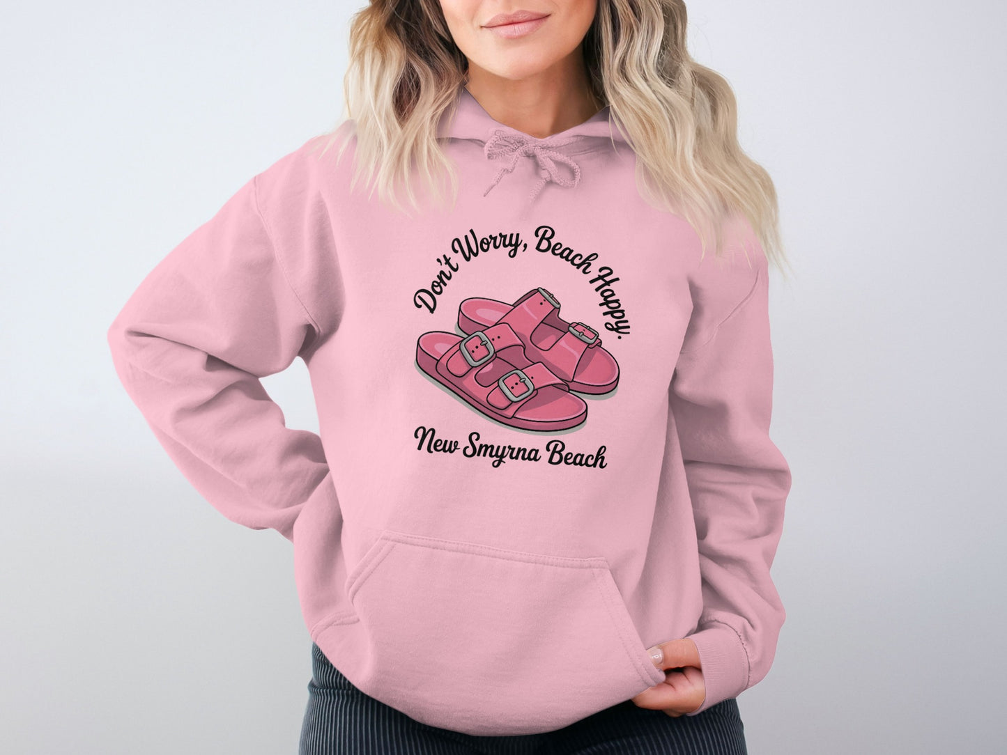 Don't Worry Beach Happy Hoodie New Smyrna Beach product type