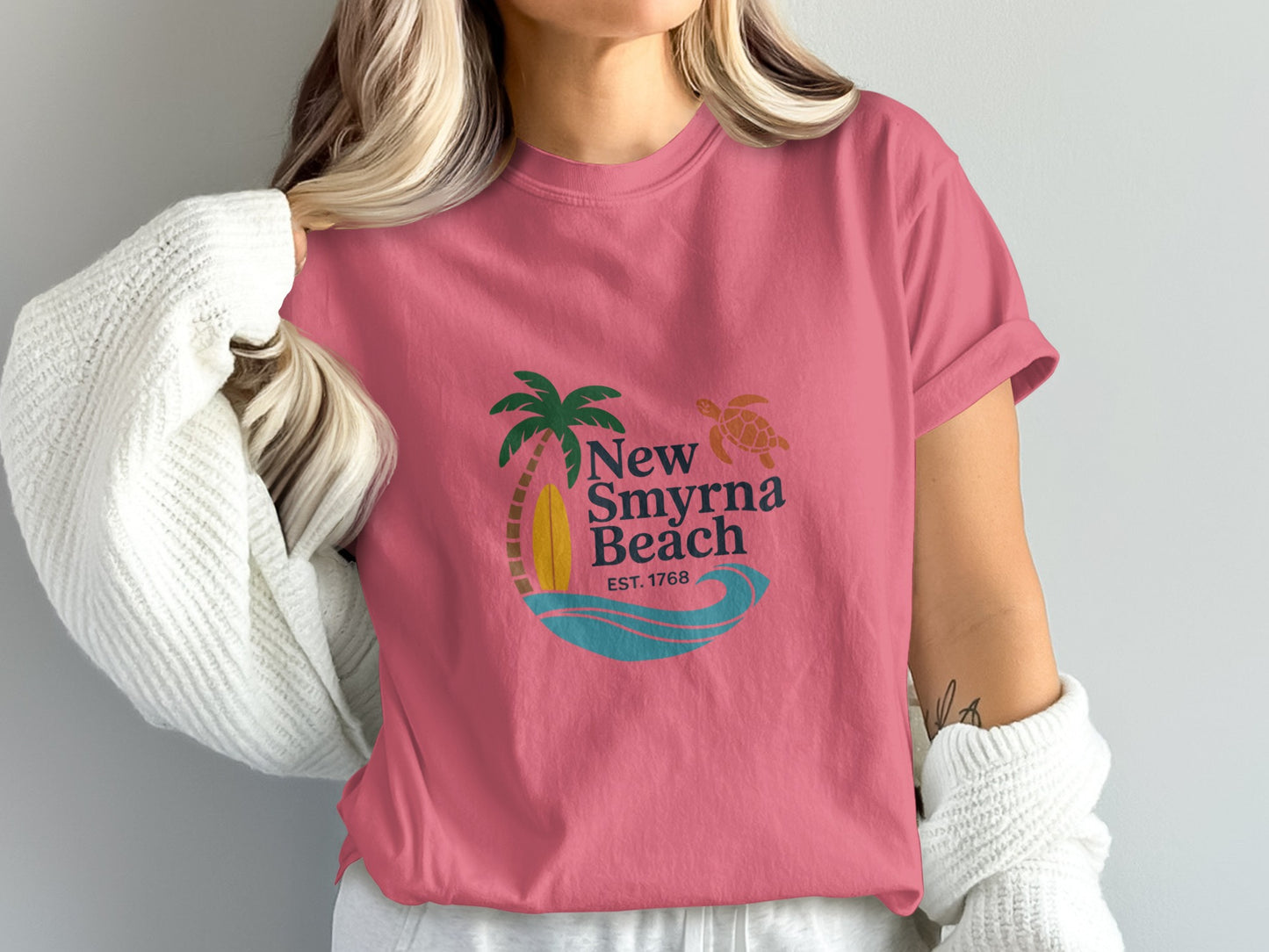 New Smyrna Beach T-shirt Retro Graphic Print product type