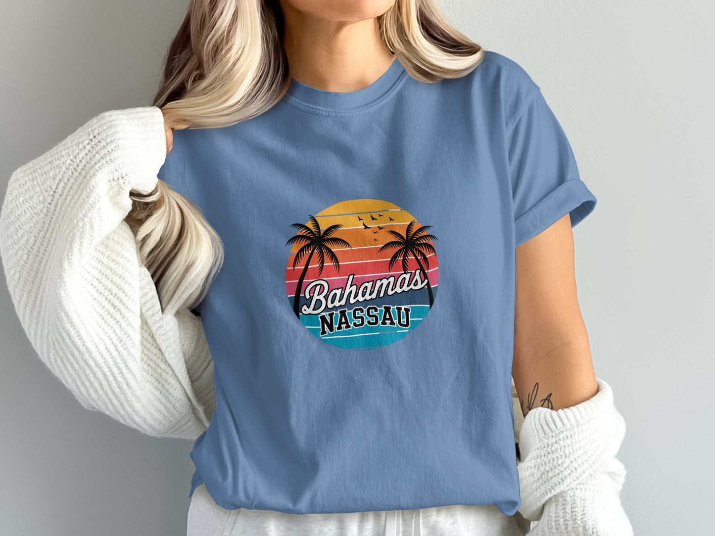 Bahamas Nassau Rainbow Sunset Graphic T-Shirt product