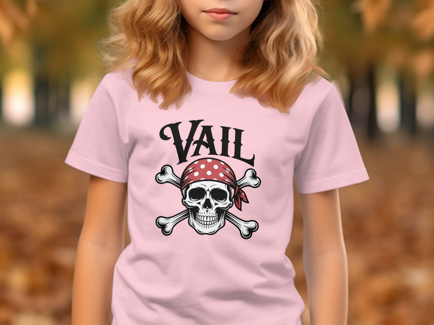 Vail Skull and Crossbones Pink Short Sleeve product type
