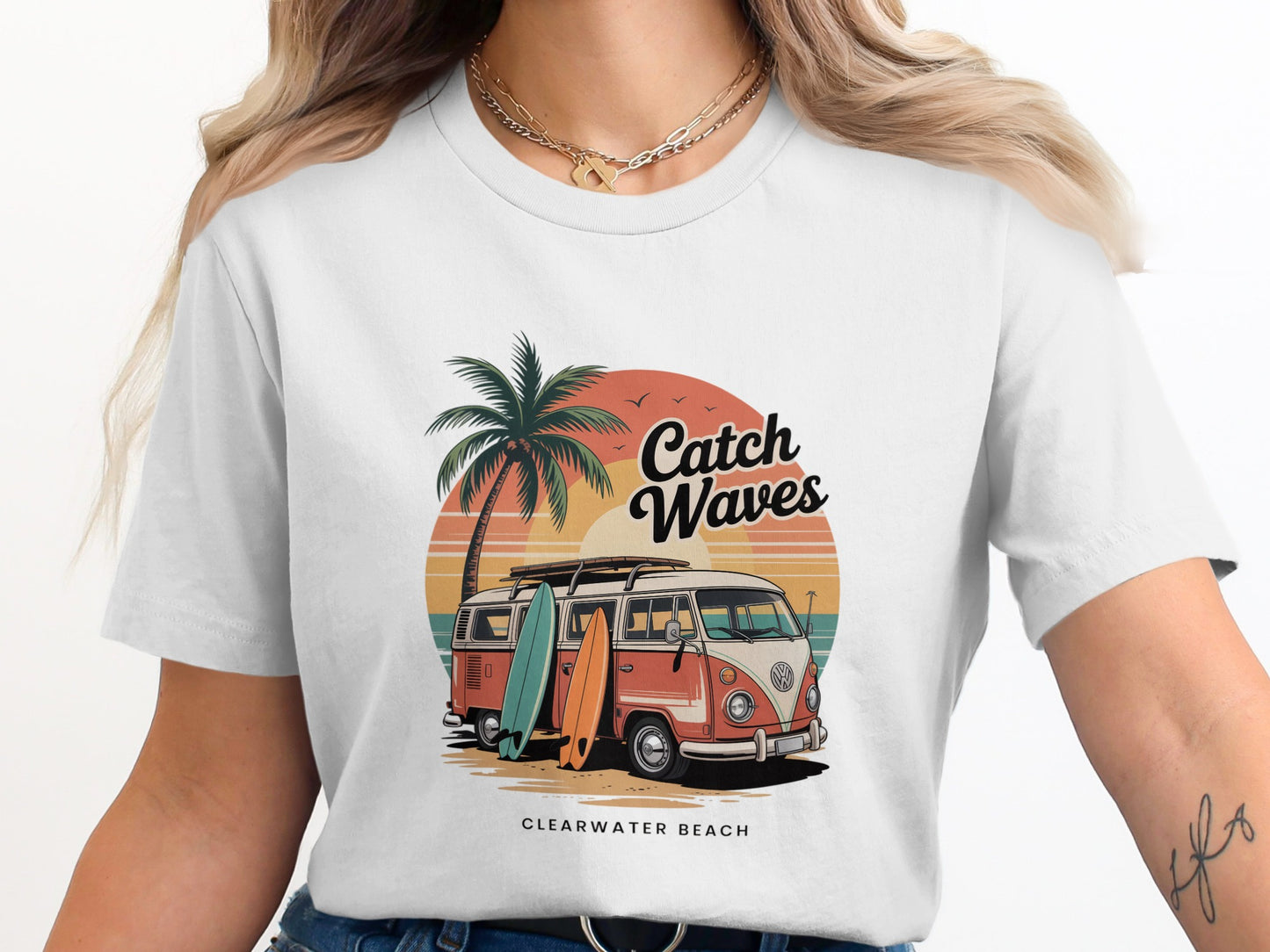 Catch Waves Graphic Tee Clearwater Beach product type