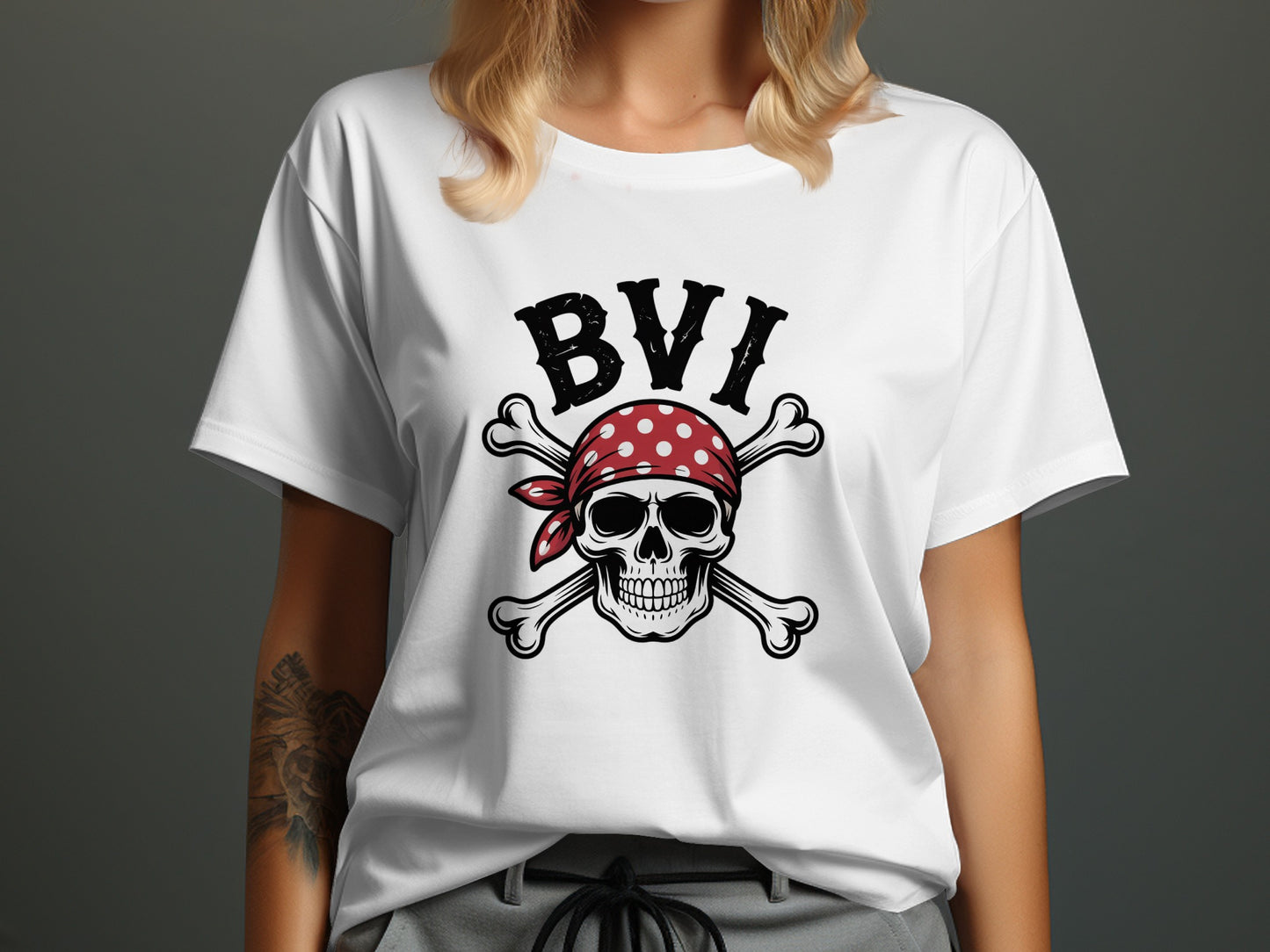 BVI Skull and Crossbones Graphic Tee Shirt product type