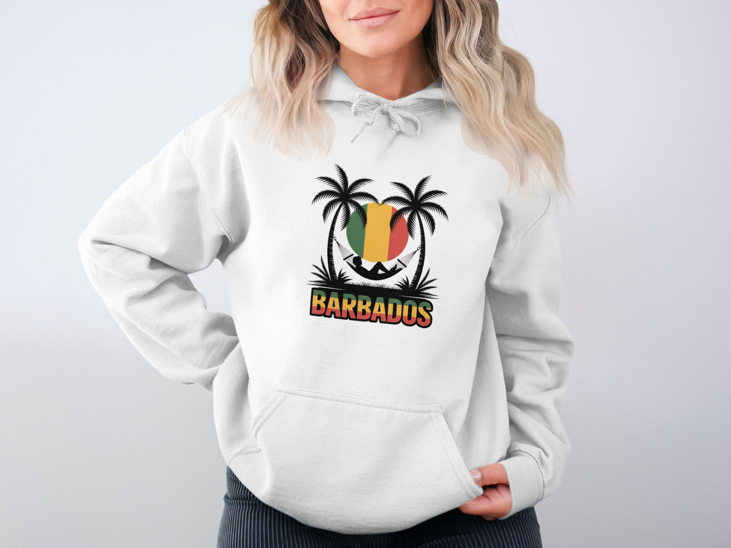 Barbados Hoodie With Colorful Island Design product type