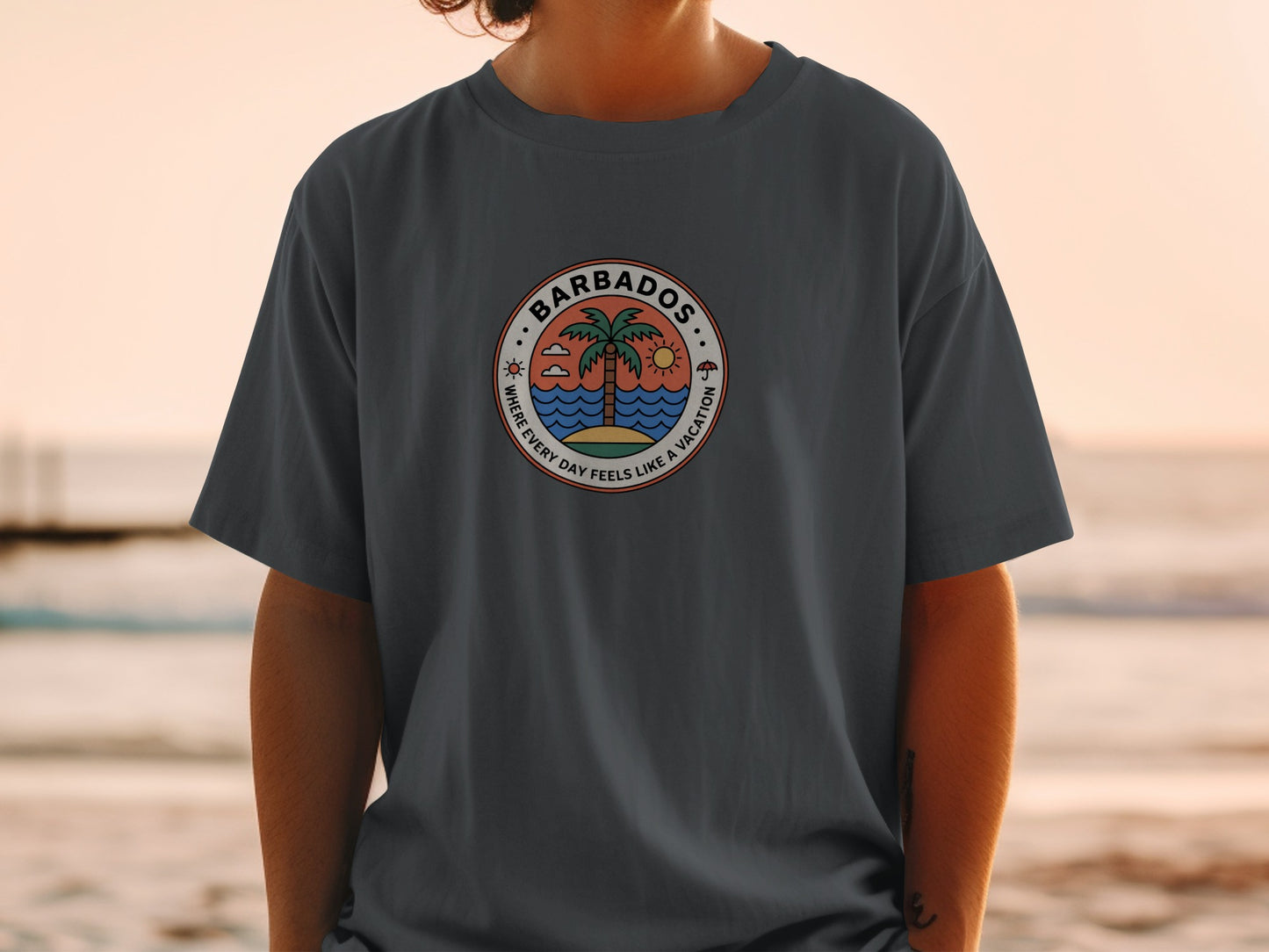 Tropical Barbados T-shirt with Vintage Island Graphic product type