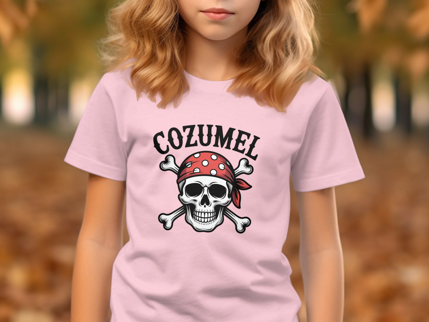 Cozumel Pirate Skull Kids Casual Tee Unique Graphic product