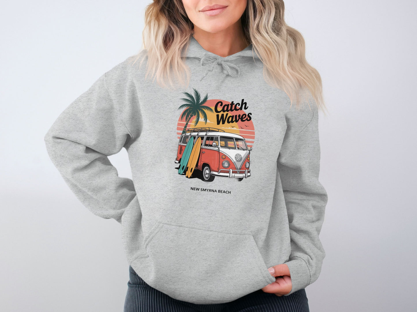 Catch Waves Surfing Van New Smyrna Beach Hoodie product