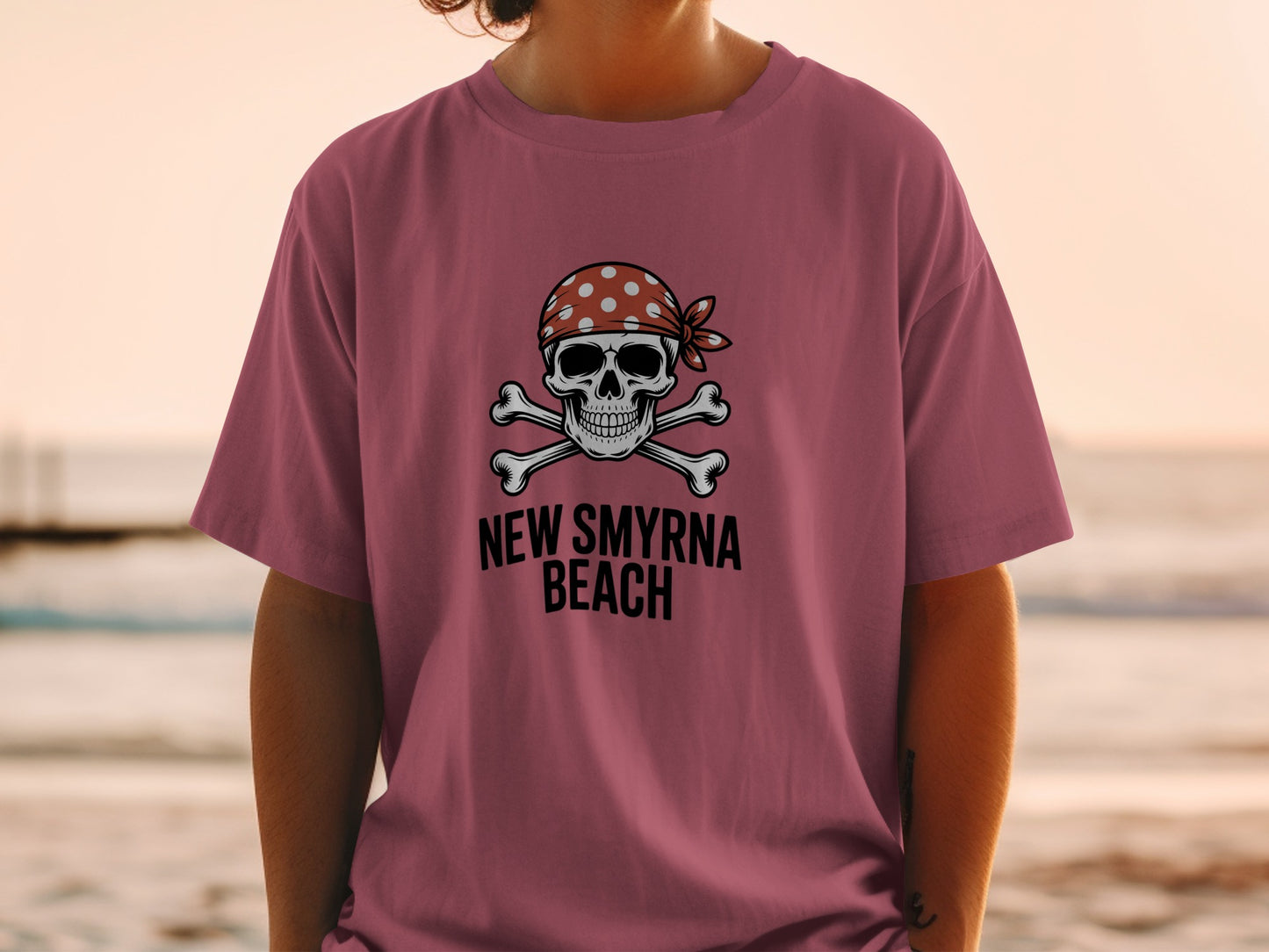 New Smyrna Beach Skull and Crossbones T-Shirt product