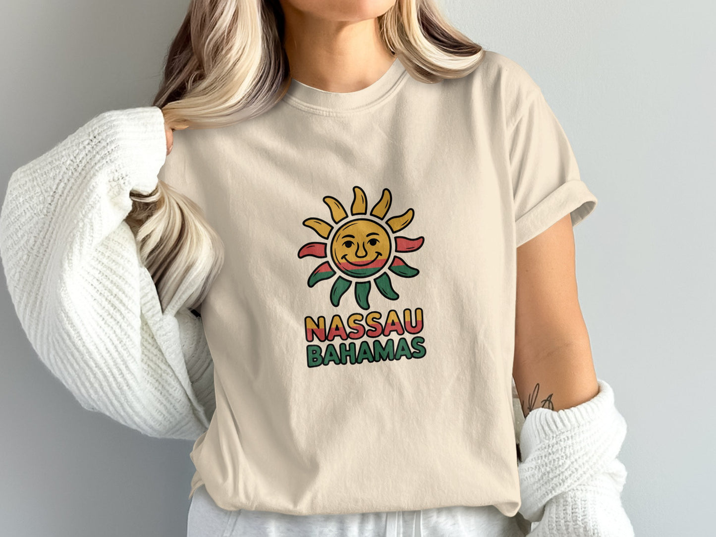 Nassau Bahamas Sun Graphic Tee Shirt product