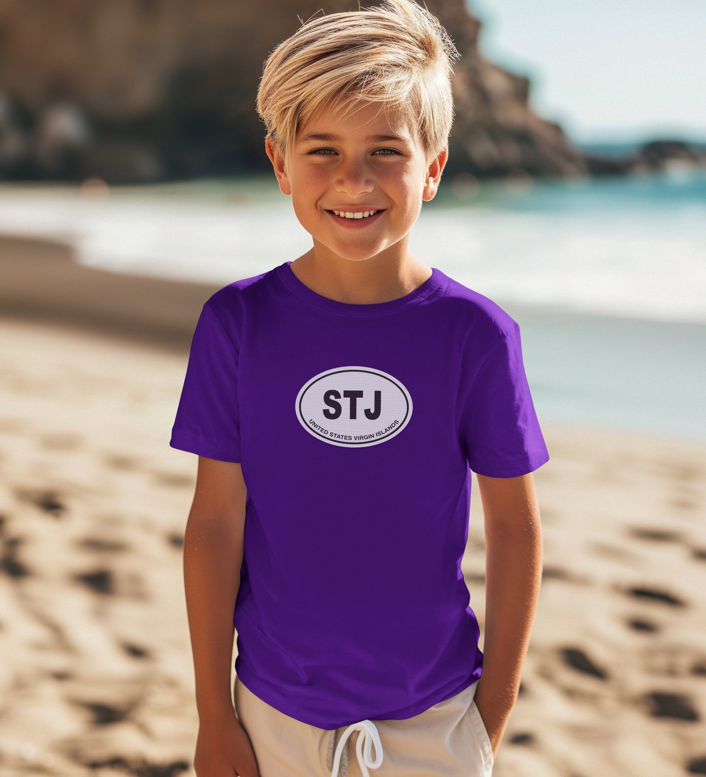 Stylish Purple STJ Print for Kids Summer T-Shirt product type