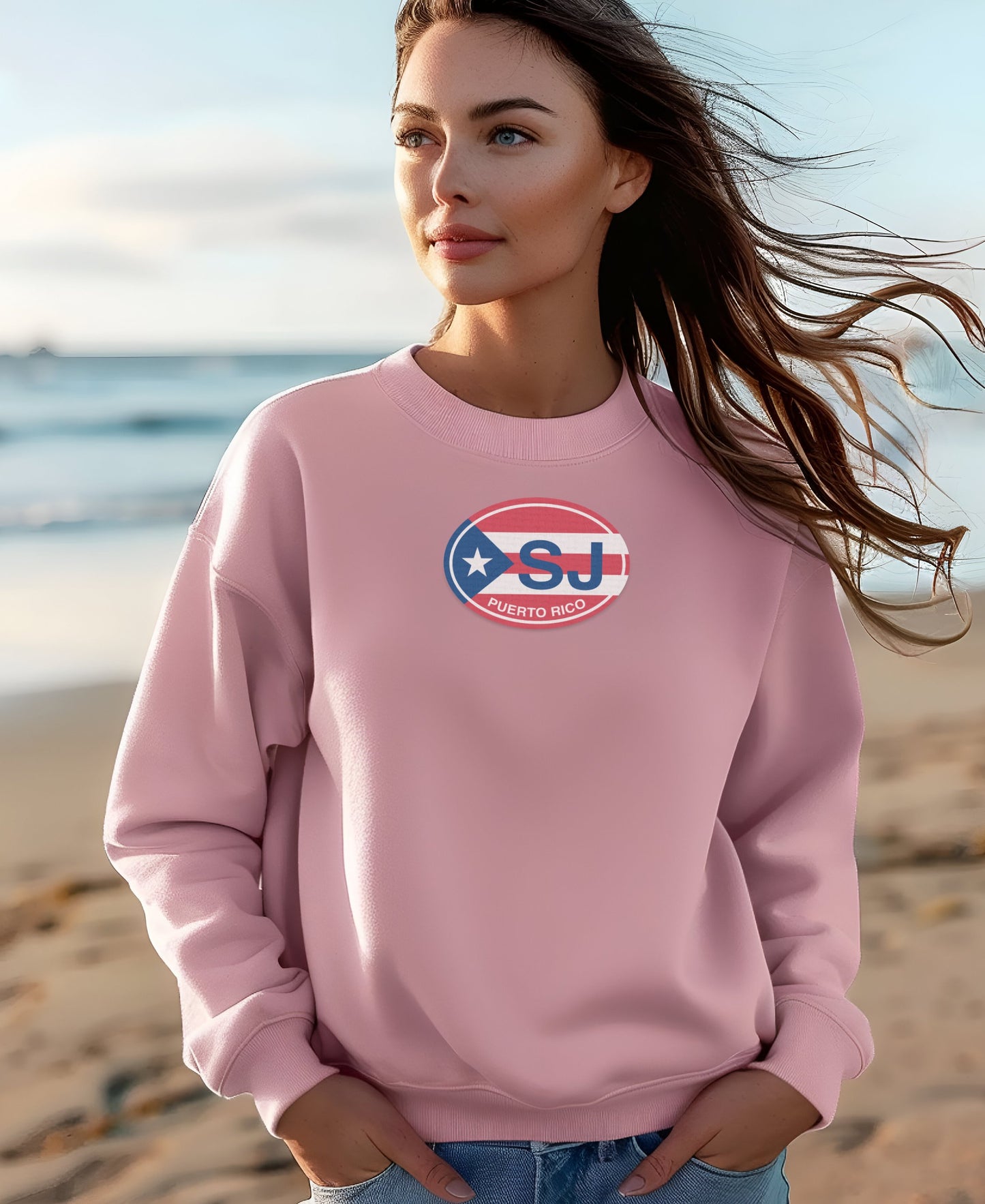 Stylish Pink Puerto Rico SJ Graphic Sweatshirt product