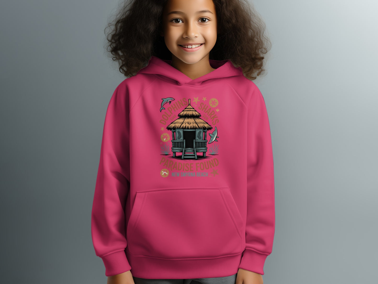 Paradise Found Dolphin Shack Design Hoodie product
