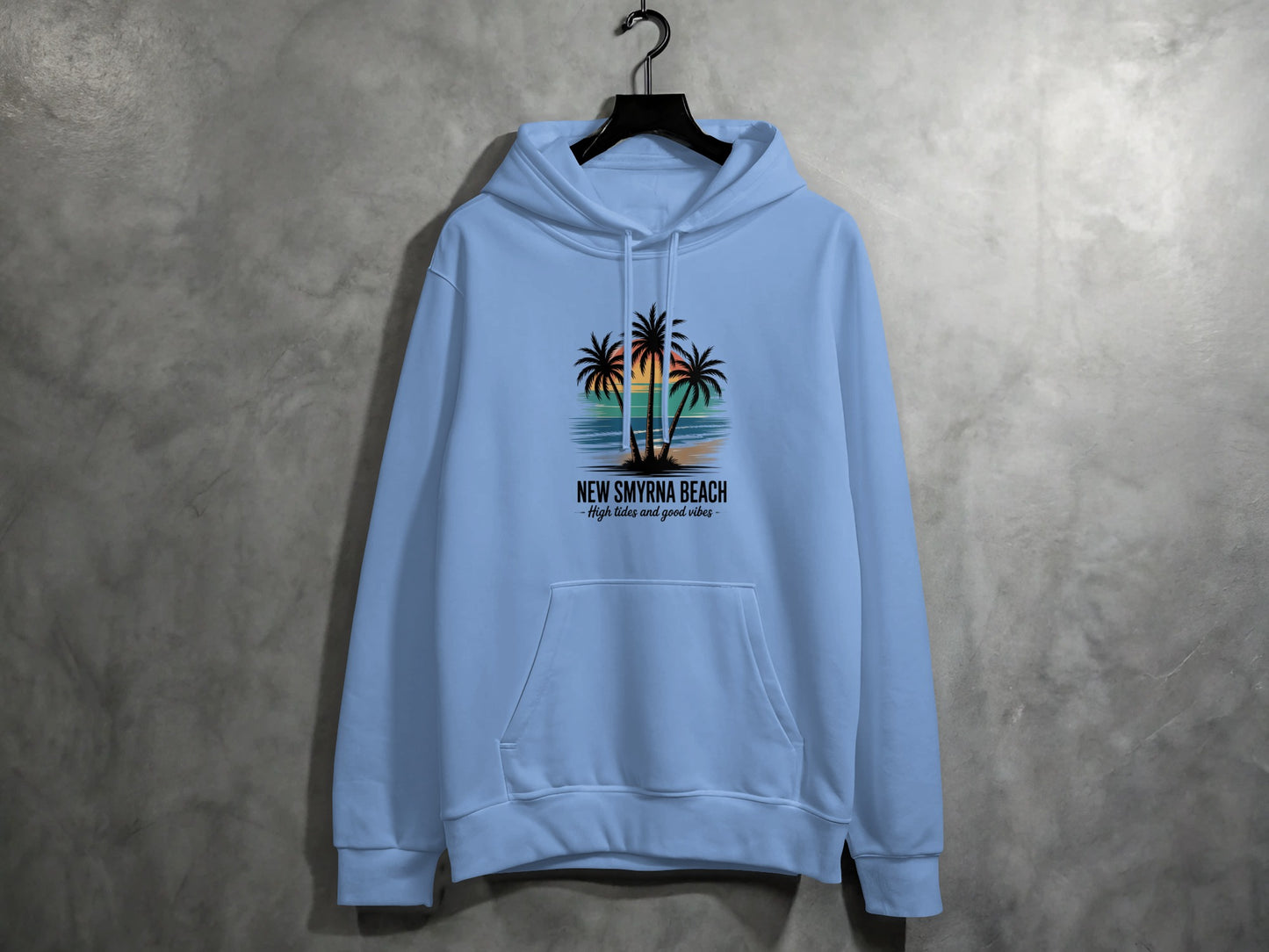 New Smyrna Beach Hoodie with Palm Trees Design product