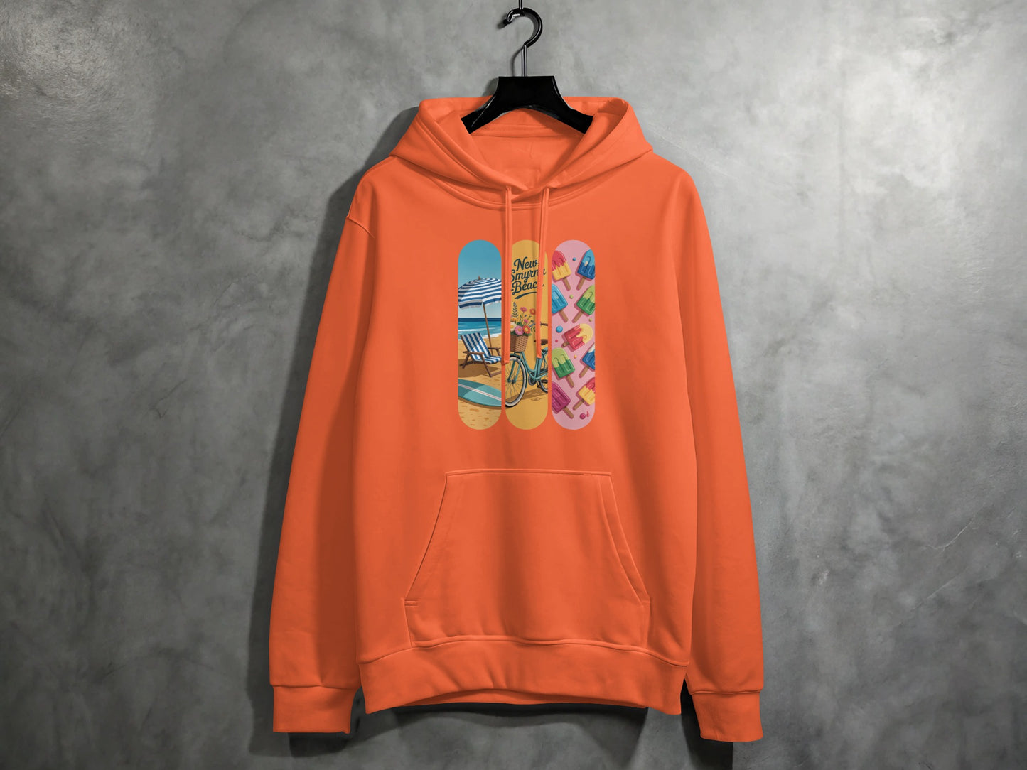 Vibrant Hoodie featuring Skateboard Design product type