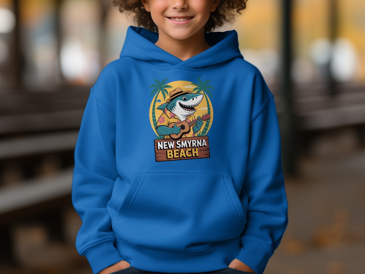 New Smyrna Beach Shark and Guitar Hoodie product