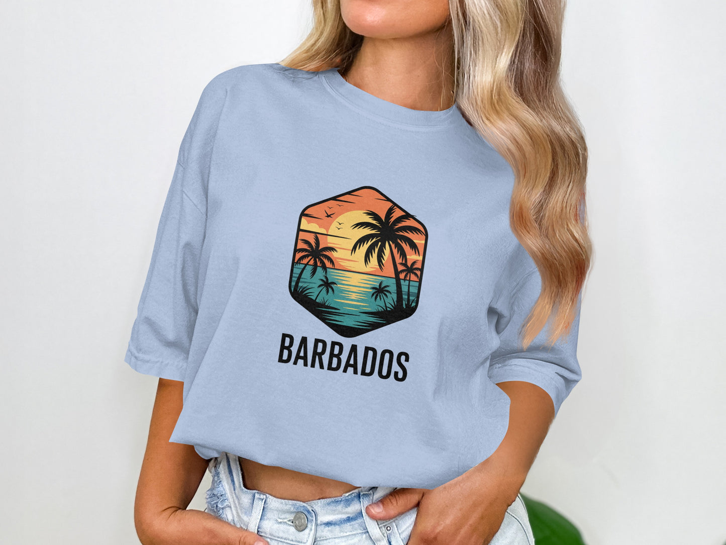 Barbados Sunset Beach Scene Graphic T-Shirt product