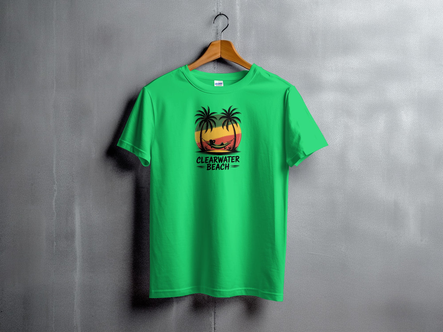 Clearwater Beach T-shirt with Sunset and Palm Trees product type