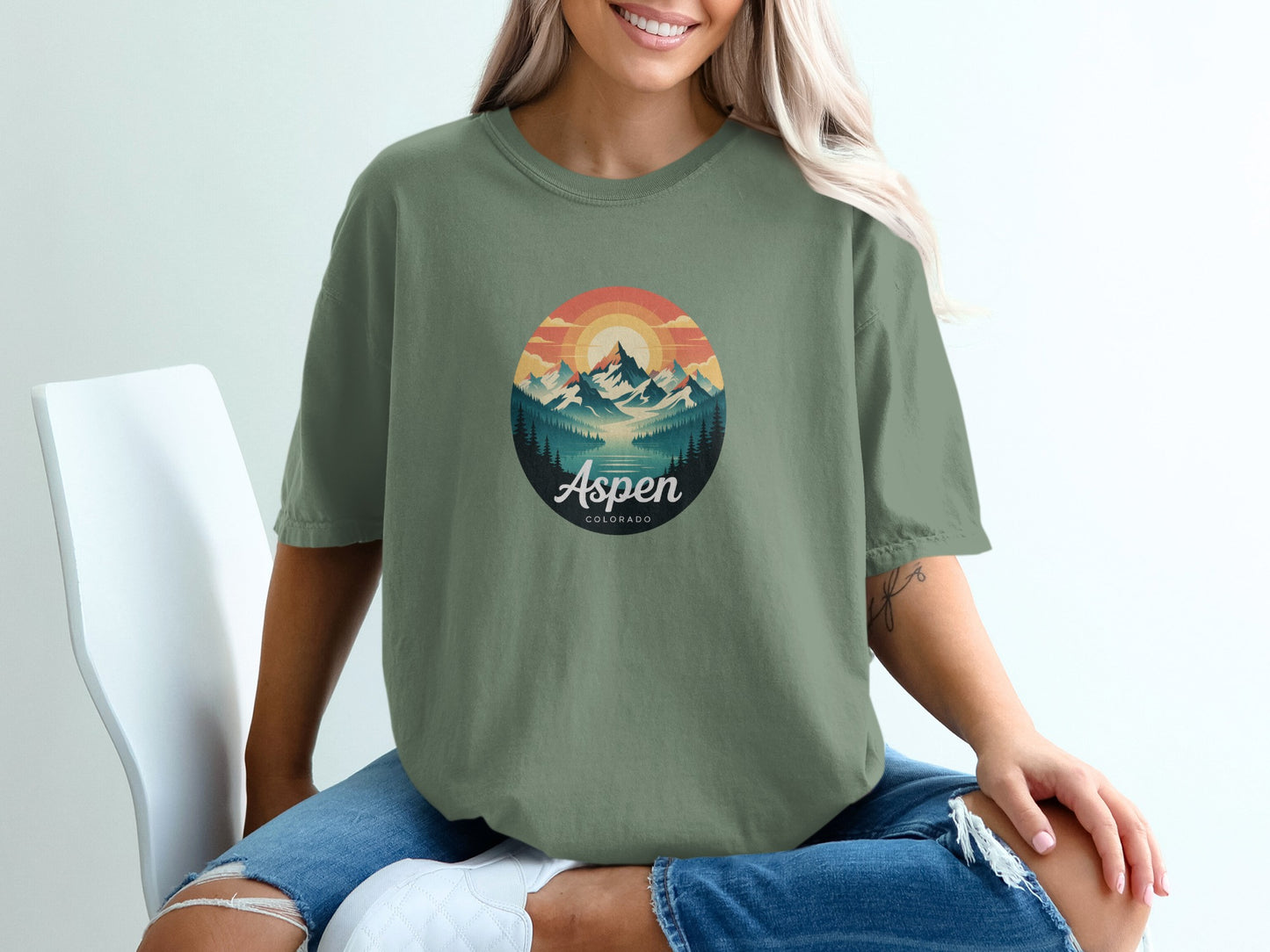 Aspen Colorado Mountain Scene Graphic T-Shirt product