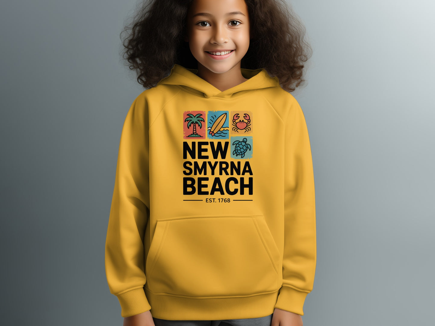 New Smyrna Beach Yellow Hoodie Product