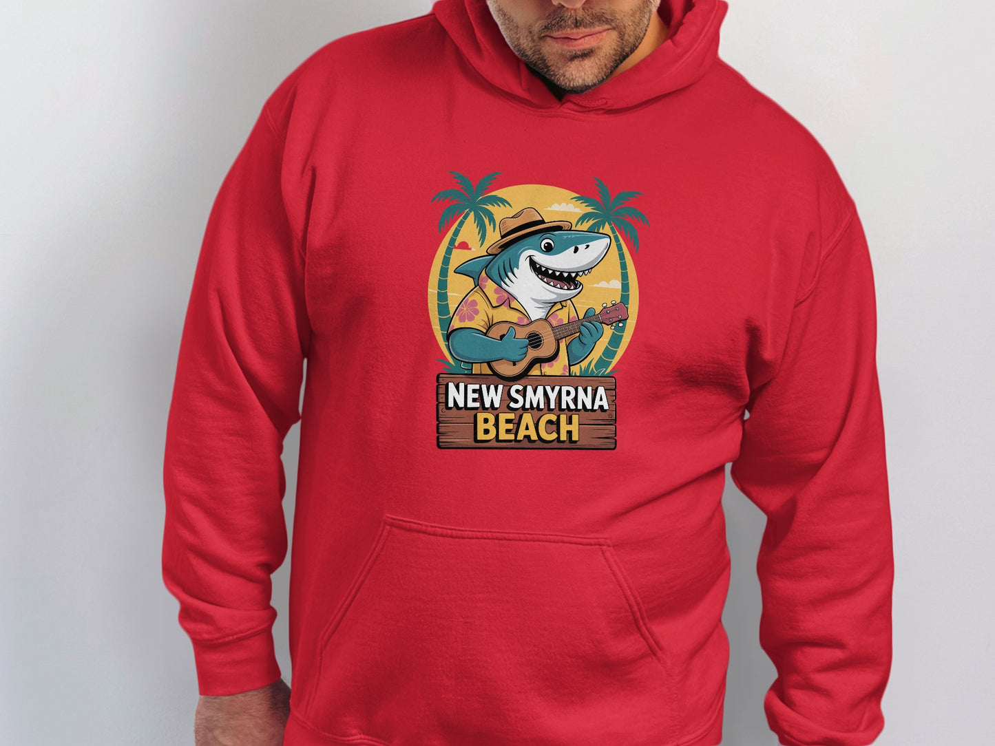 New Smyrna Beach Shark Playing Guitar Hoodie product