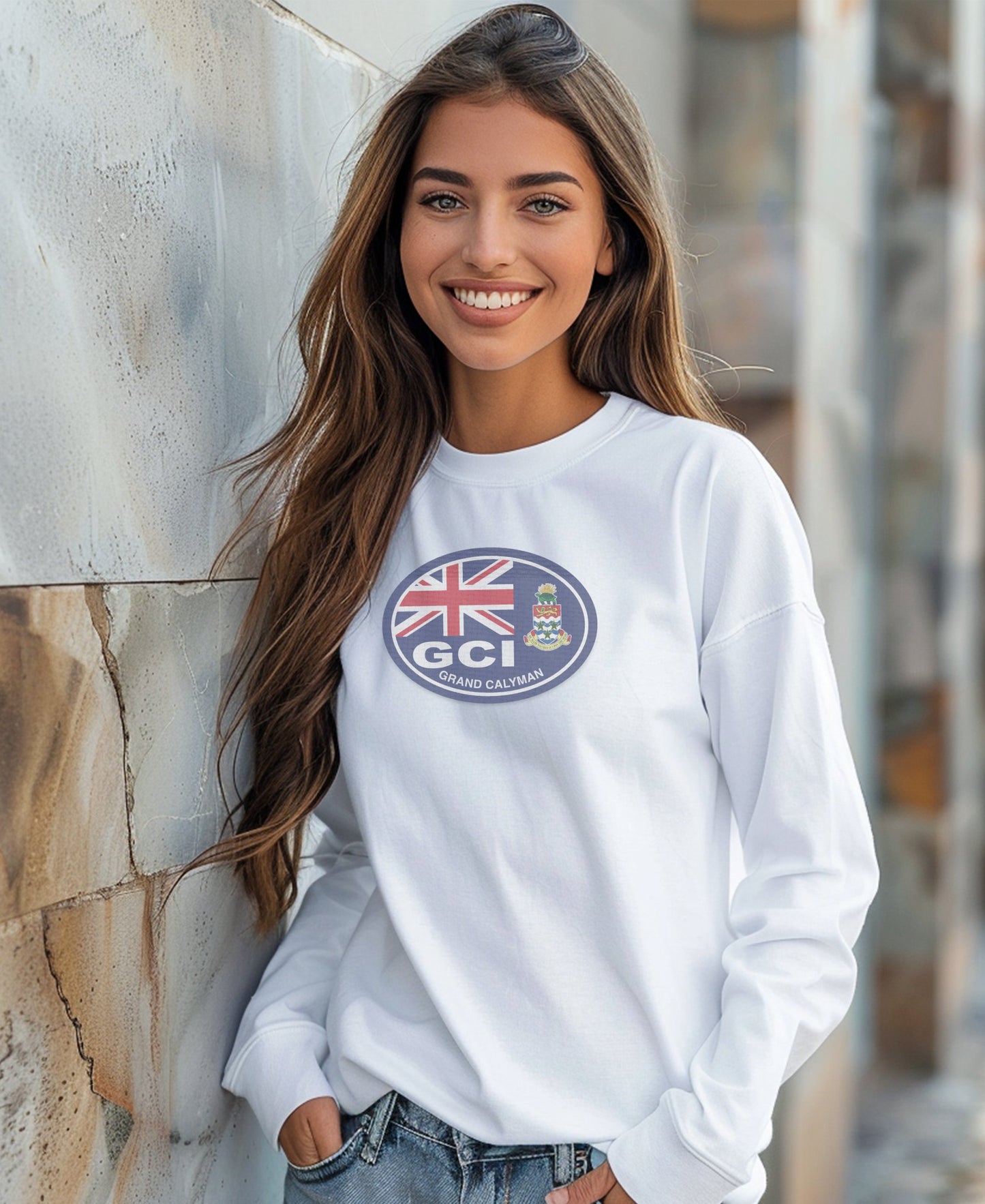 Grand Cayman Island Flag Graphic Long Sleeve Shirt product