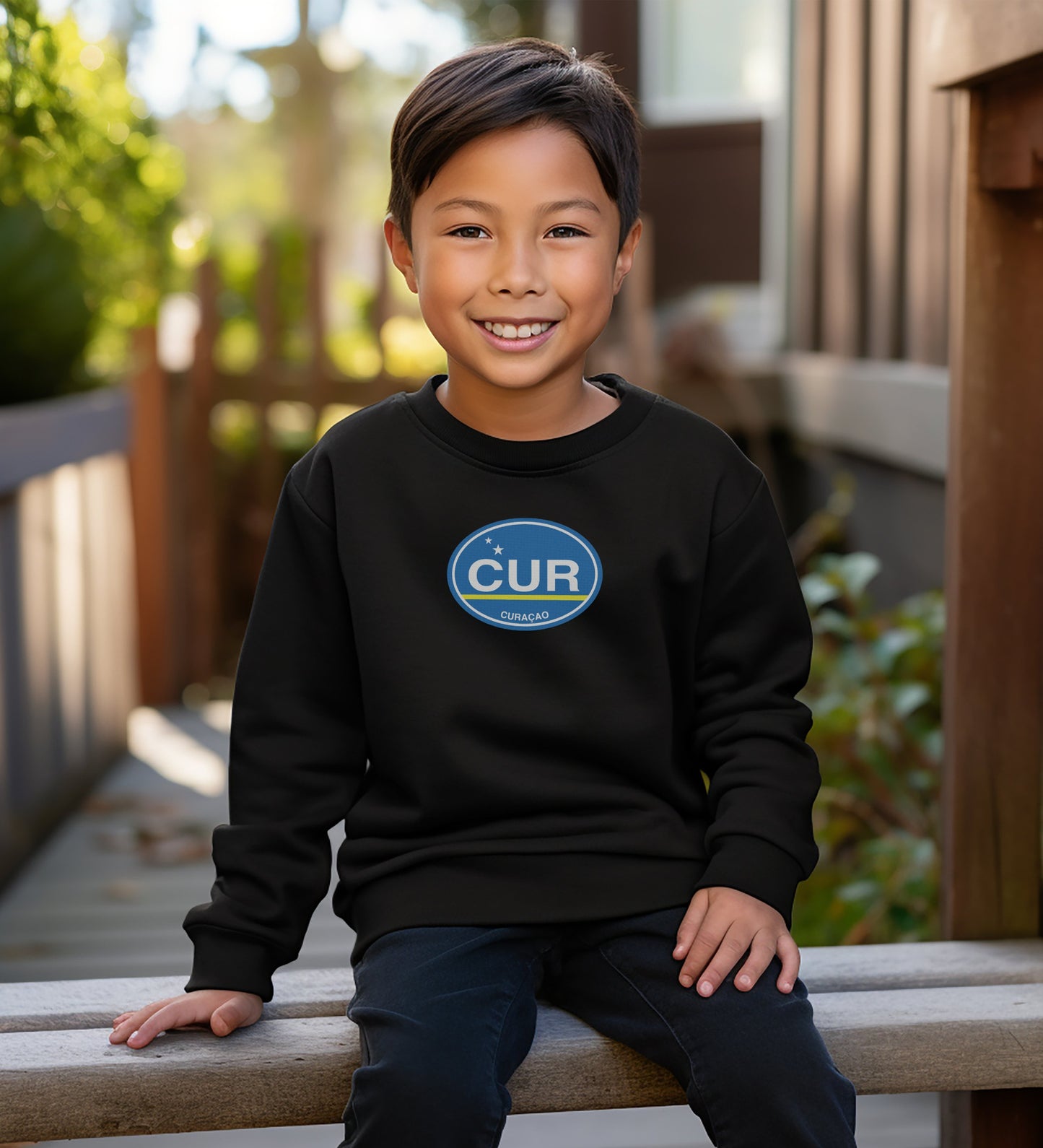Curacao gift for posing by the colorful Handelskade youth clothing and travel souvenirs
