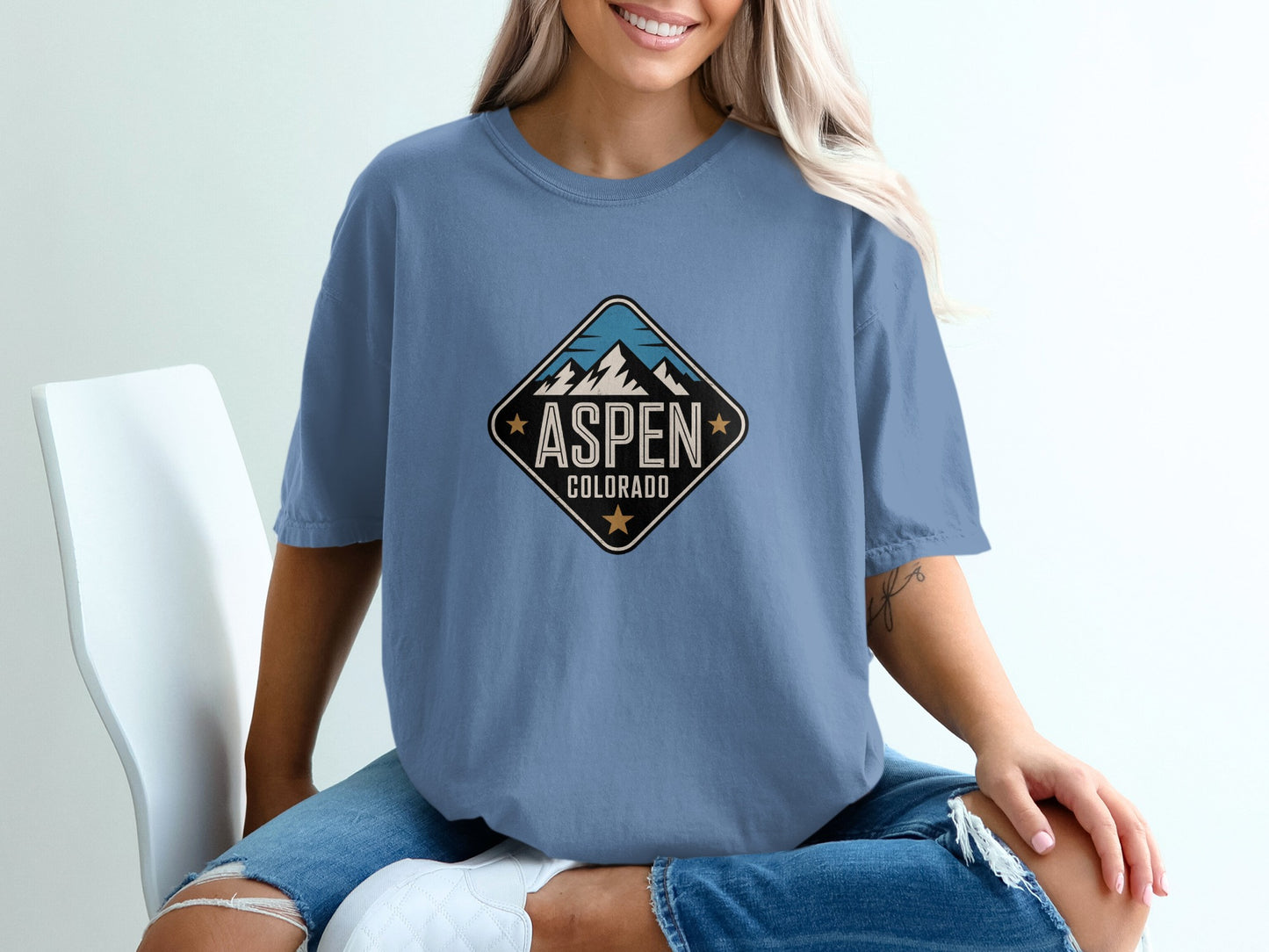 Aspen Colorado Blue Loose Fit Graphic Tee product