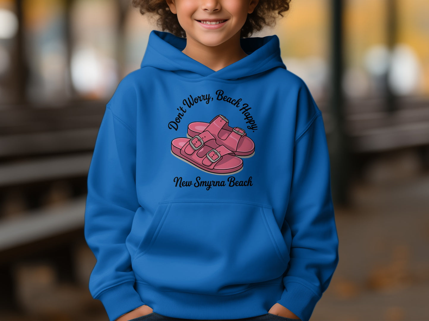 Don't Worry Beach Happy New Smyrna Beach hoodie product