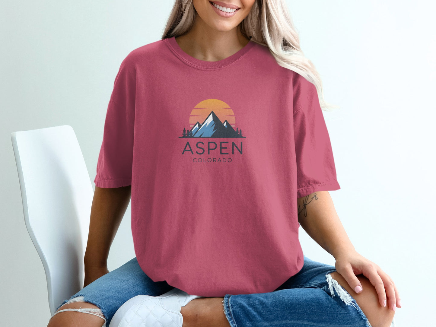 Aspen Colorado Mountain Sunset Graphic T-shirt product