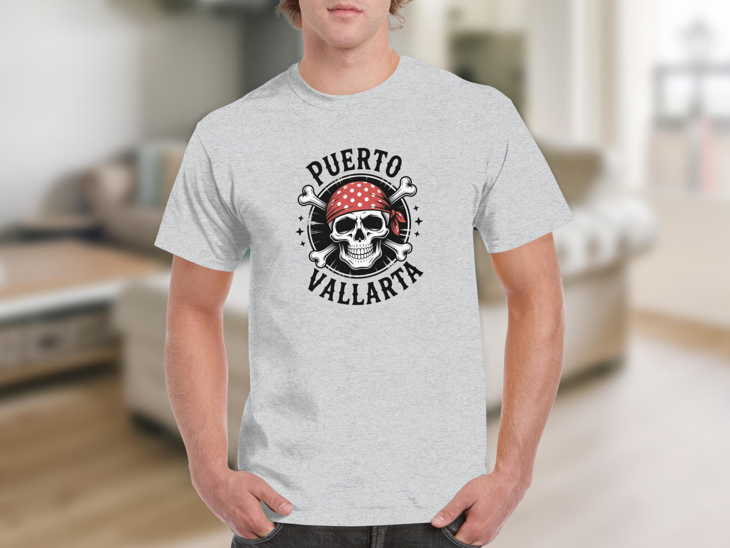 Puerto Vallarta Pirate Skull Graphic T-shirt product