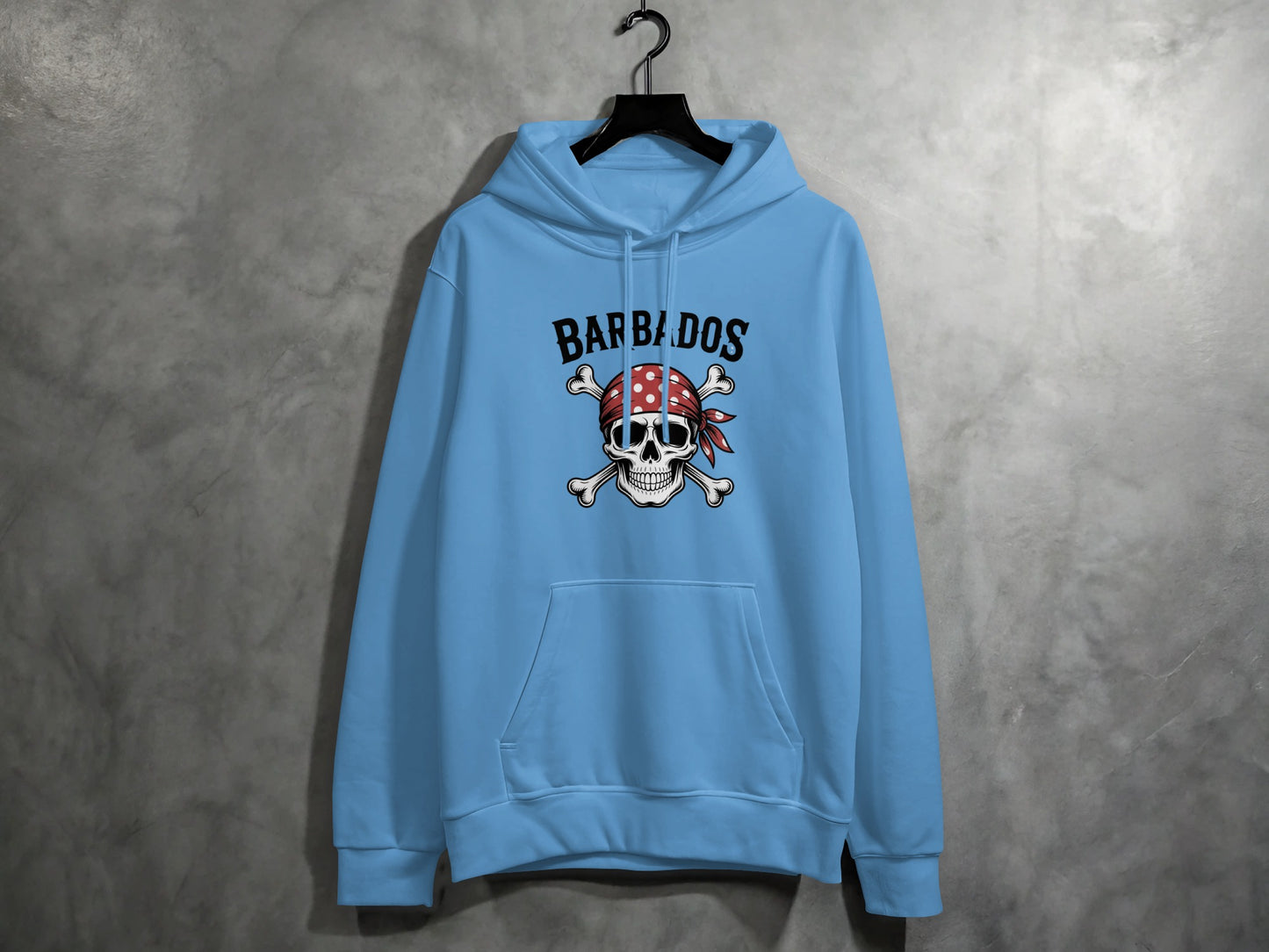 Blue Barbados Skull and Crossbones Hoodie product type