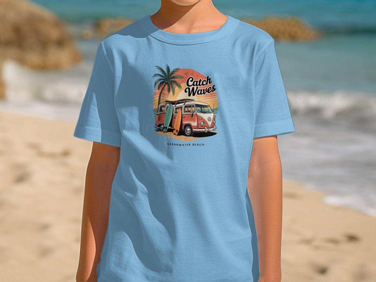 Catch Waves Clearwater Beach Van Graphic Tee product