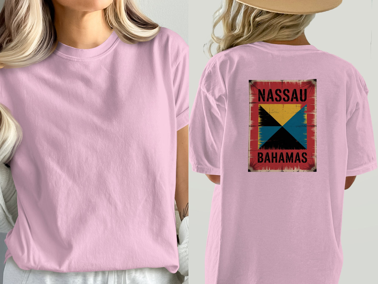 Nassau Bahamas Flag Design Unisex Casual T-Shirt product