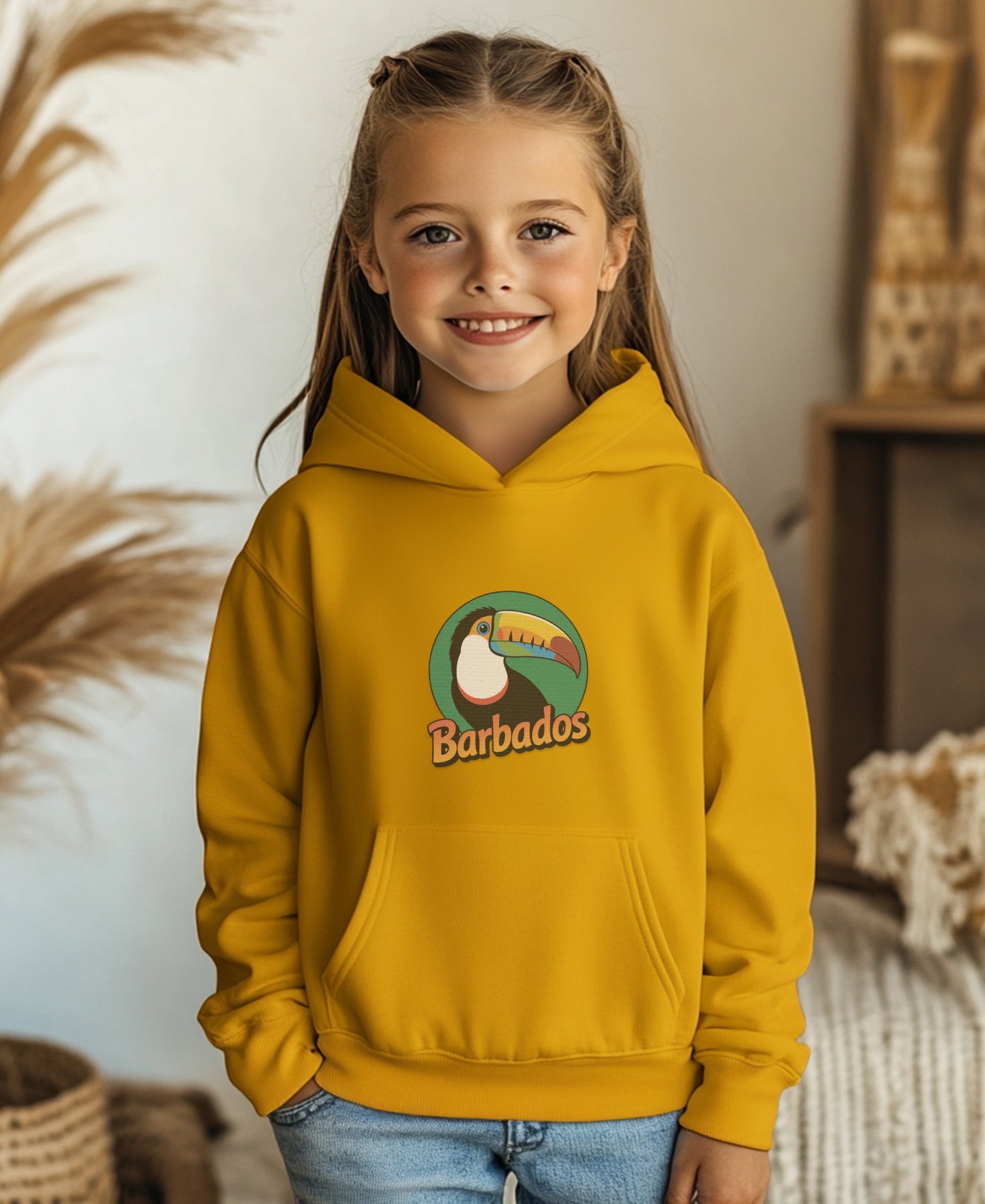 Barbados Toucan Hoodie Design Kids Apparel Product Type