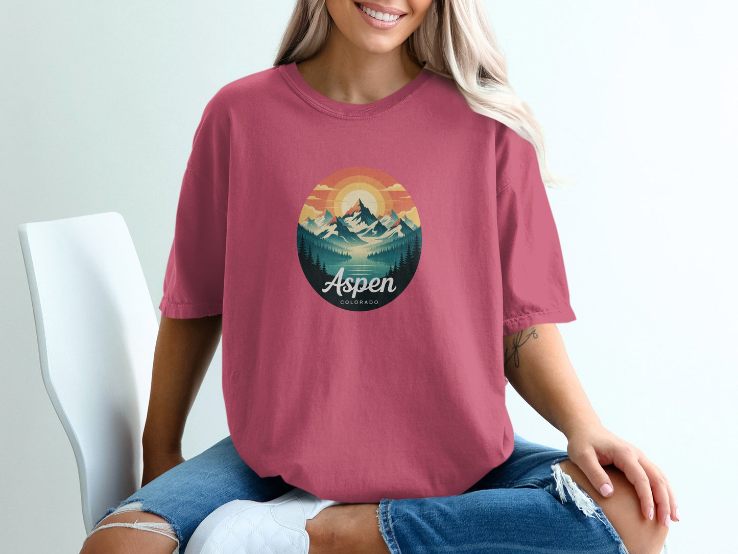 Aspen Colorado Vintage Sunset Graphic Tee product