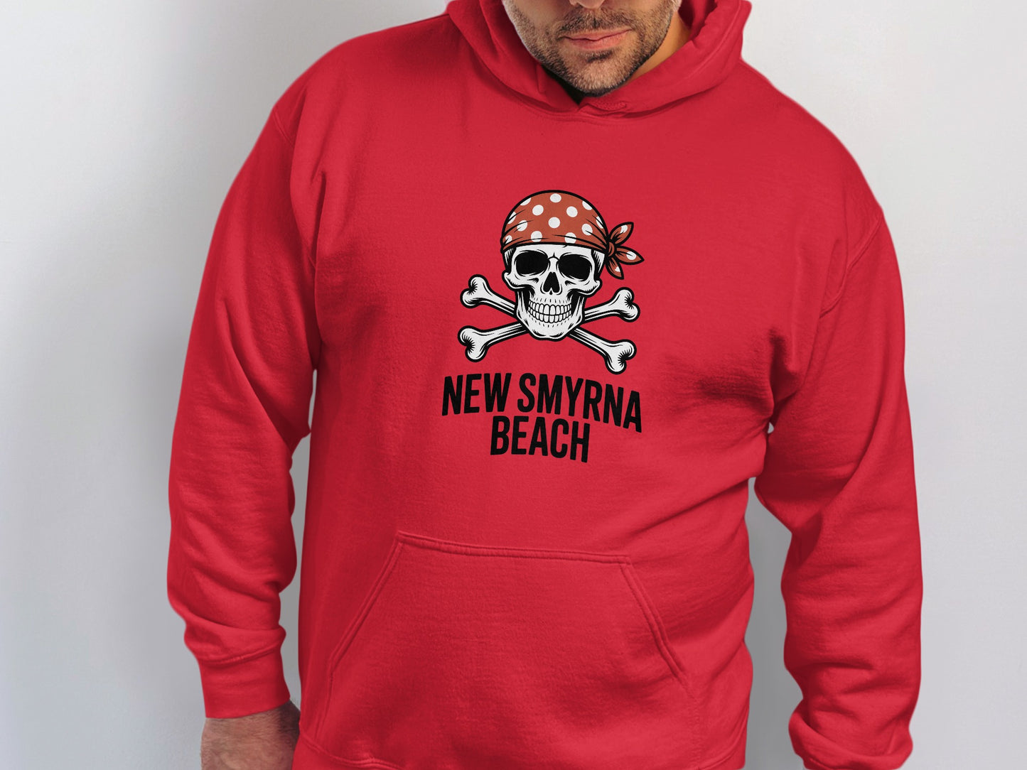 New Smyrna Beach Hoodie with Skull Design product type