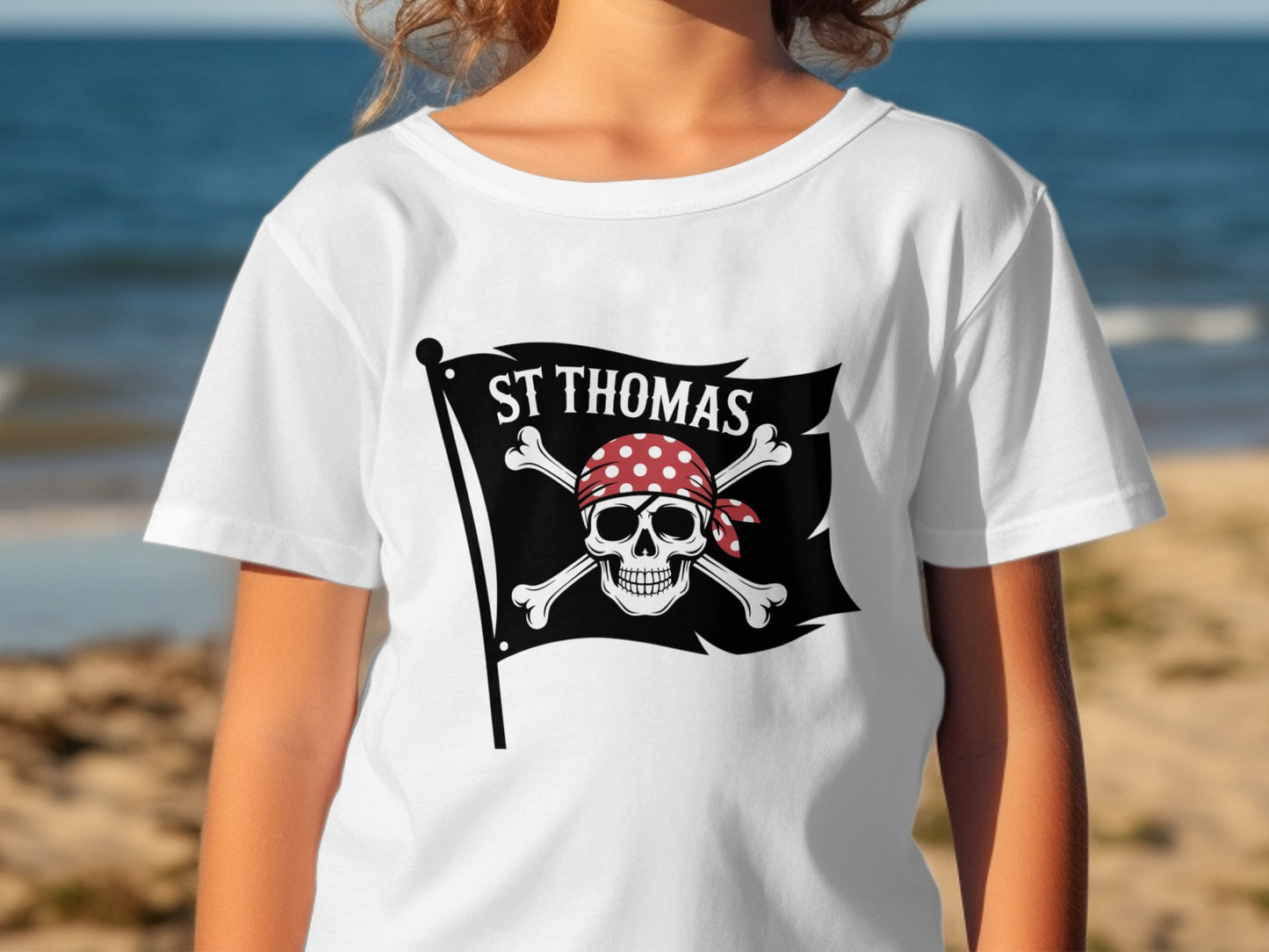 St Thomas Pirate Skull and Crossbones T-shirt product