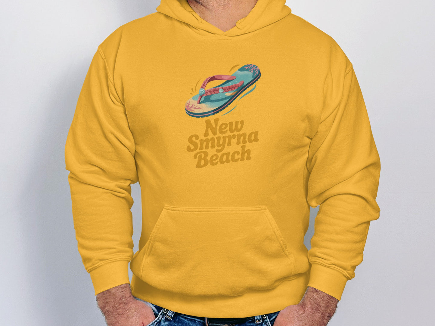 New Smyrna Beach Yellow Hoodie Comfortable Product Type