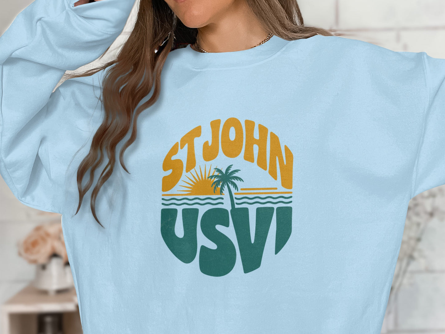 St John USVI Graphic Print Long Sleeve Pullover product