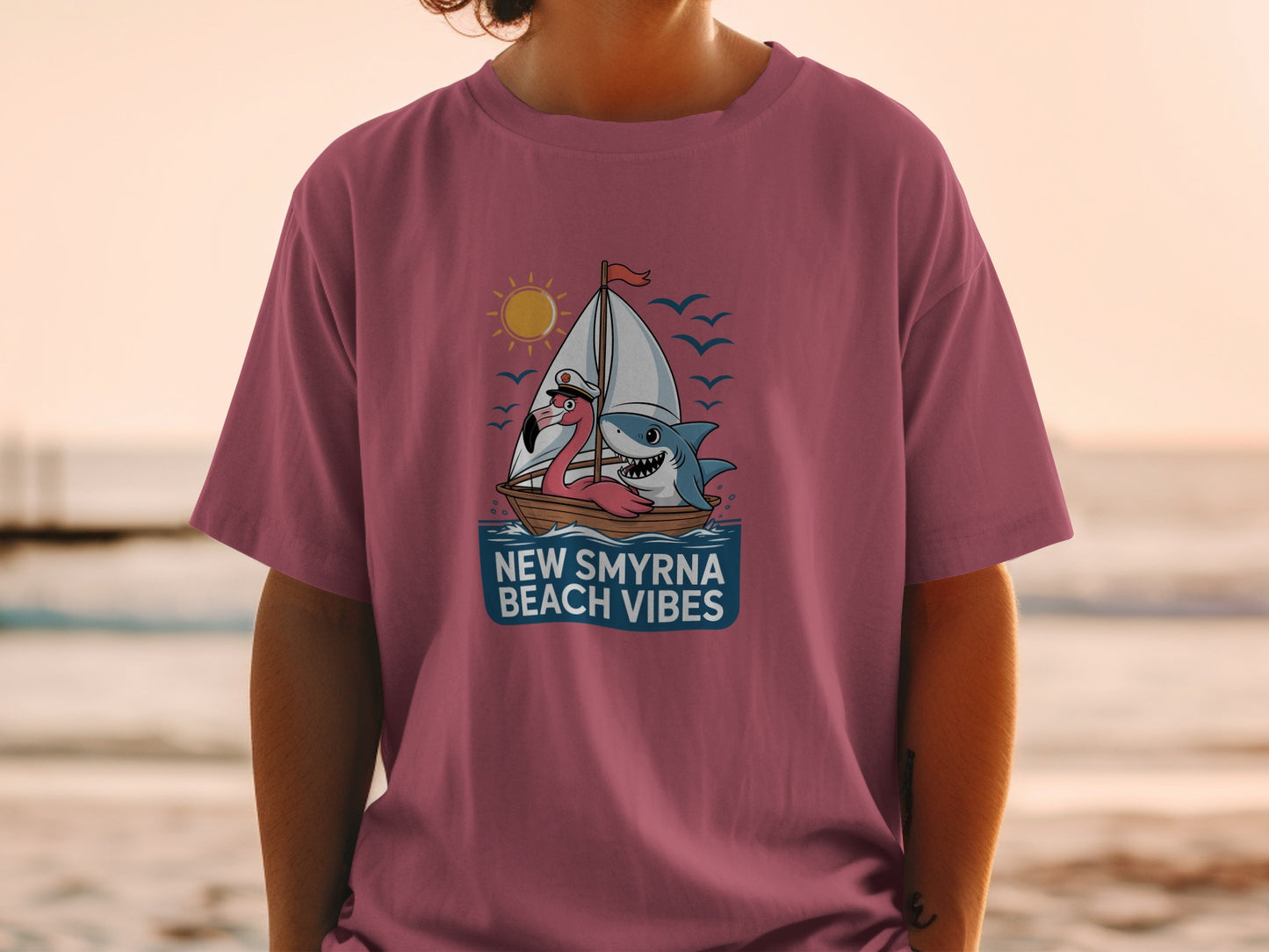 New Smyrna Beach Vibes Flamingo and Shark product type