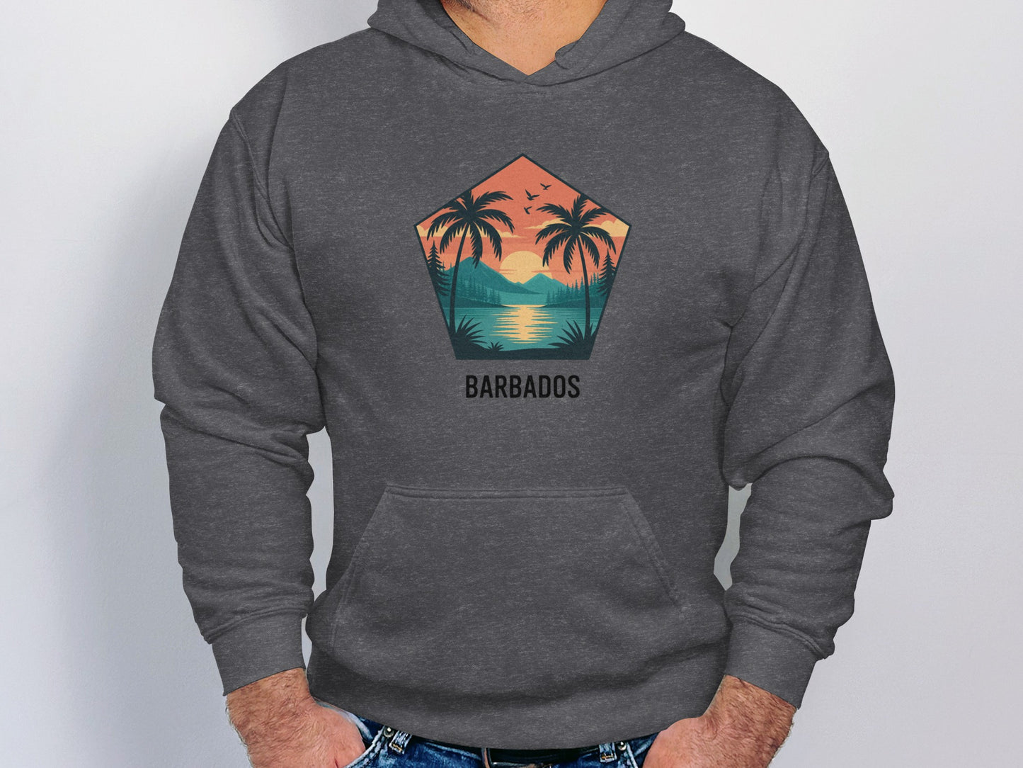 Barbados Sunset Palm Trees Graphic Hoodie product