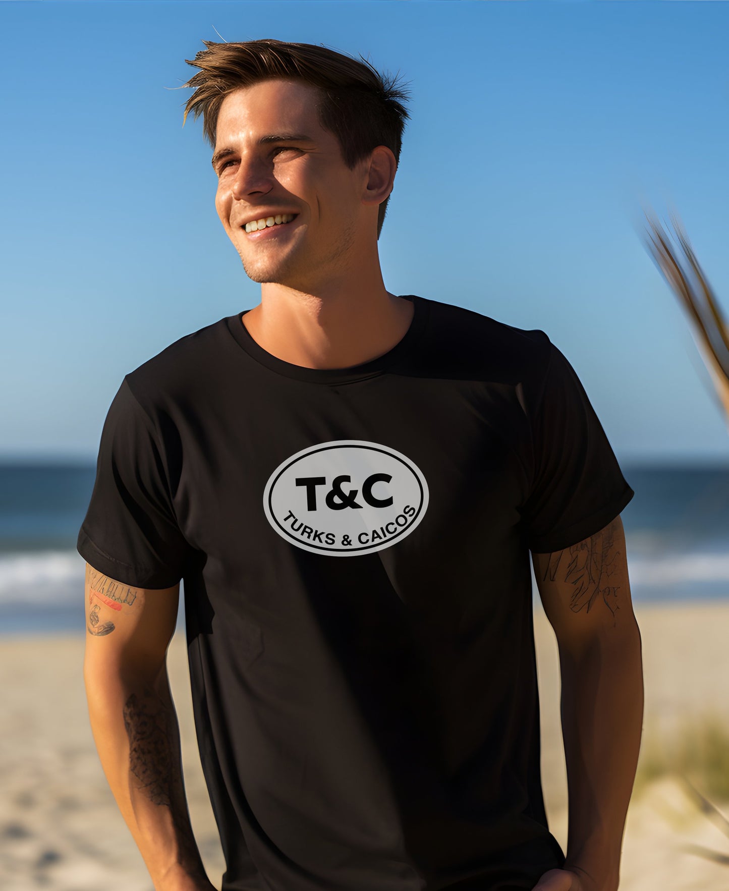 Turks and Caicos T&C Logo Black Men's T-shirt product