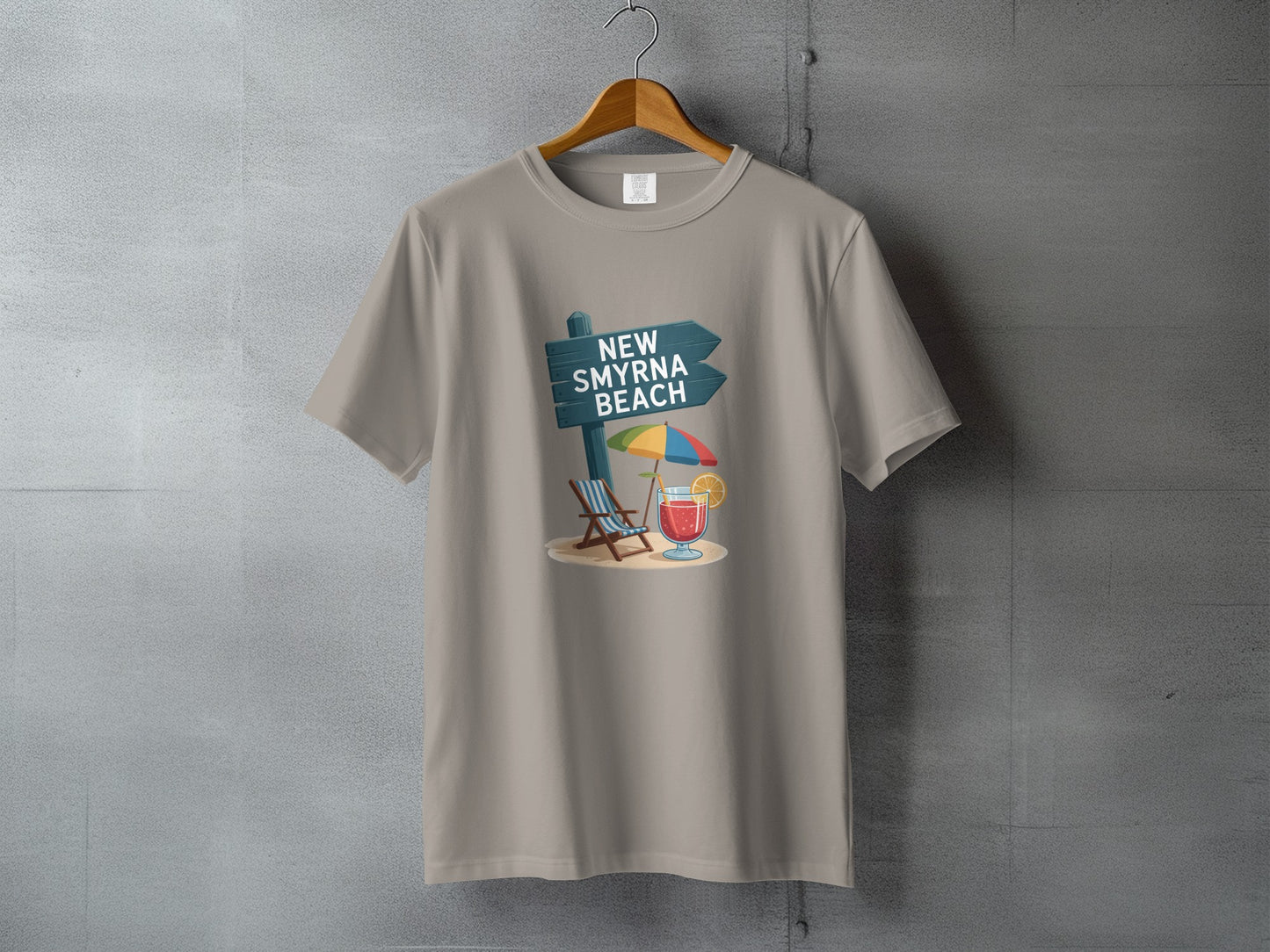 New Smyrna Beach Chair and Drink Design T-shirt product